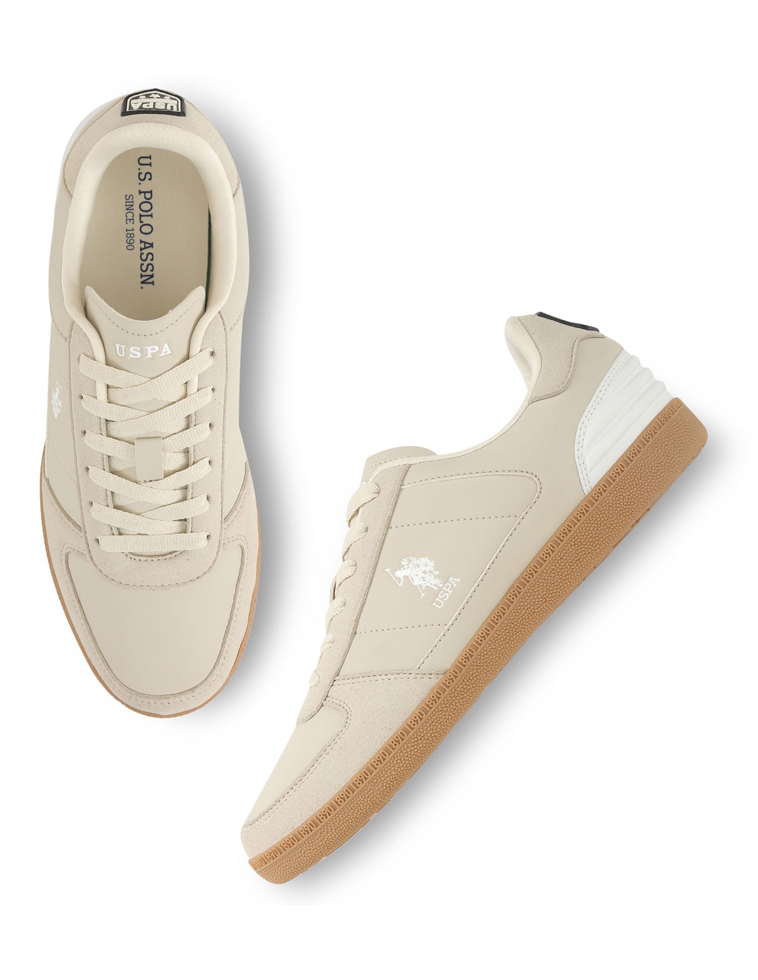 Men Round Toe Terrace Sneakers Beige - U.S. POLO ASSN. | Large