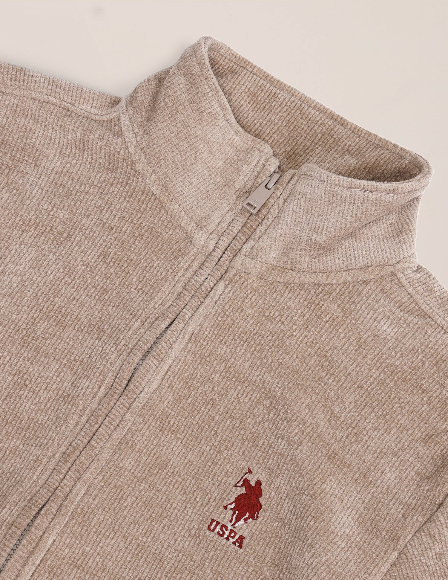 Textured Regular Fit Sweatshirt Light Brown - U.S. POLO ASSN. | Large