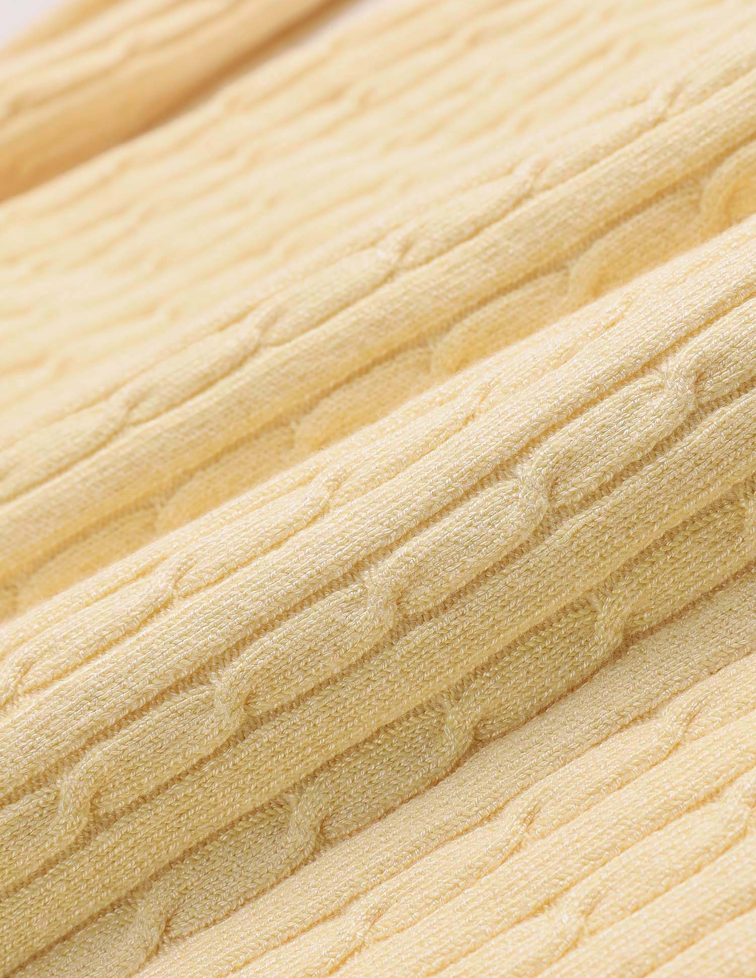 Girls Textured Regular Fit Sweater Light Yellow - U.S. POLO ASSN. | Large