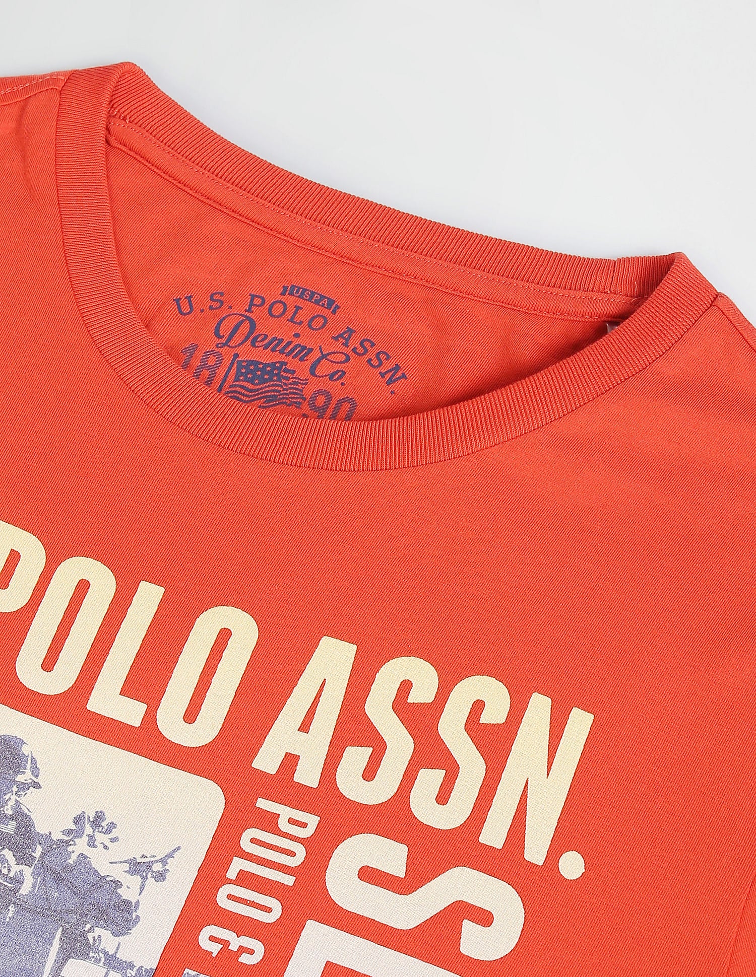 Men Red Crew Neck Brand Print T-Shirt Red - U.S. POLO ASSN. | Large