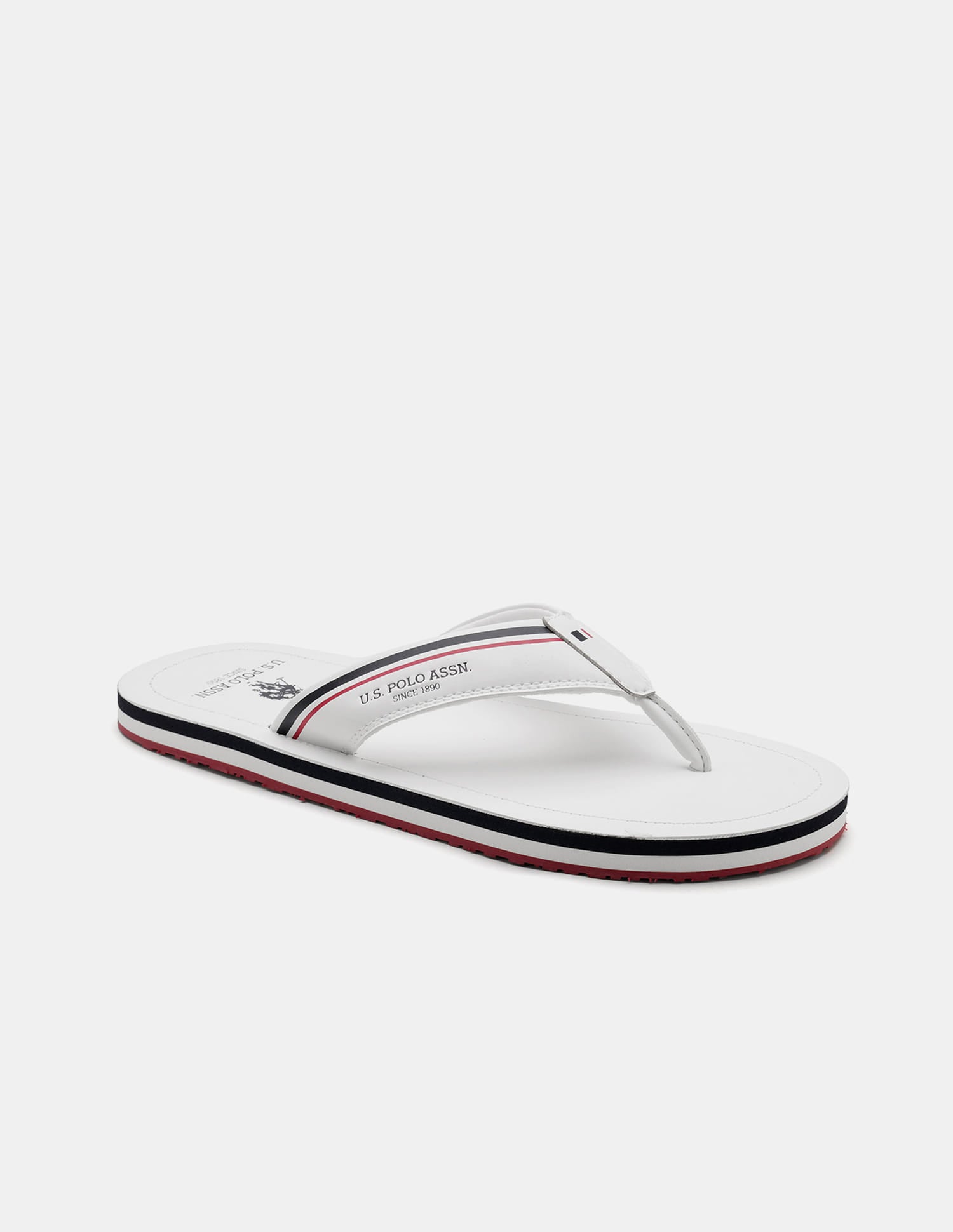 Men Nesta Striped Flip Flops White - U.S. Polo Assn. India | Large