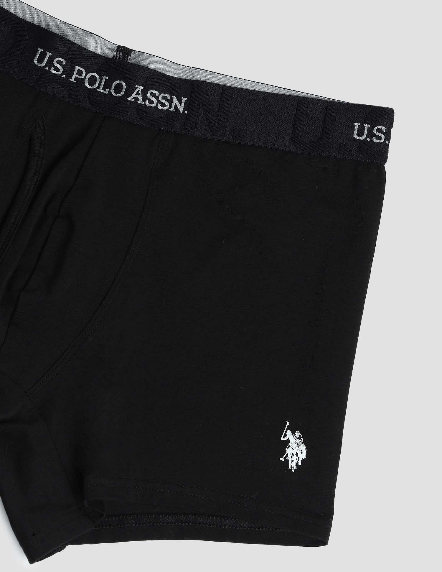 Anti Microbial Solid ET007 Trunks - Pack of 1 Black - U.S. POLO ASSN. | Large