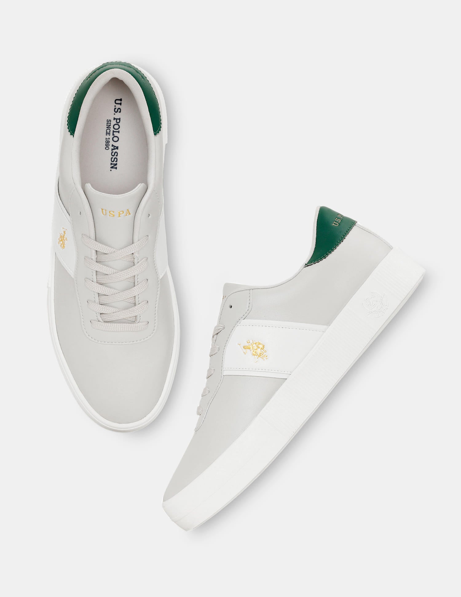 Men Colour Blocked Mees 2.0 Sneakers Light Grey - U.S. POLO ASSN. | Large