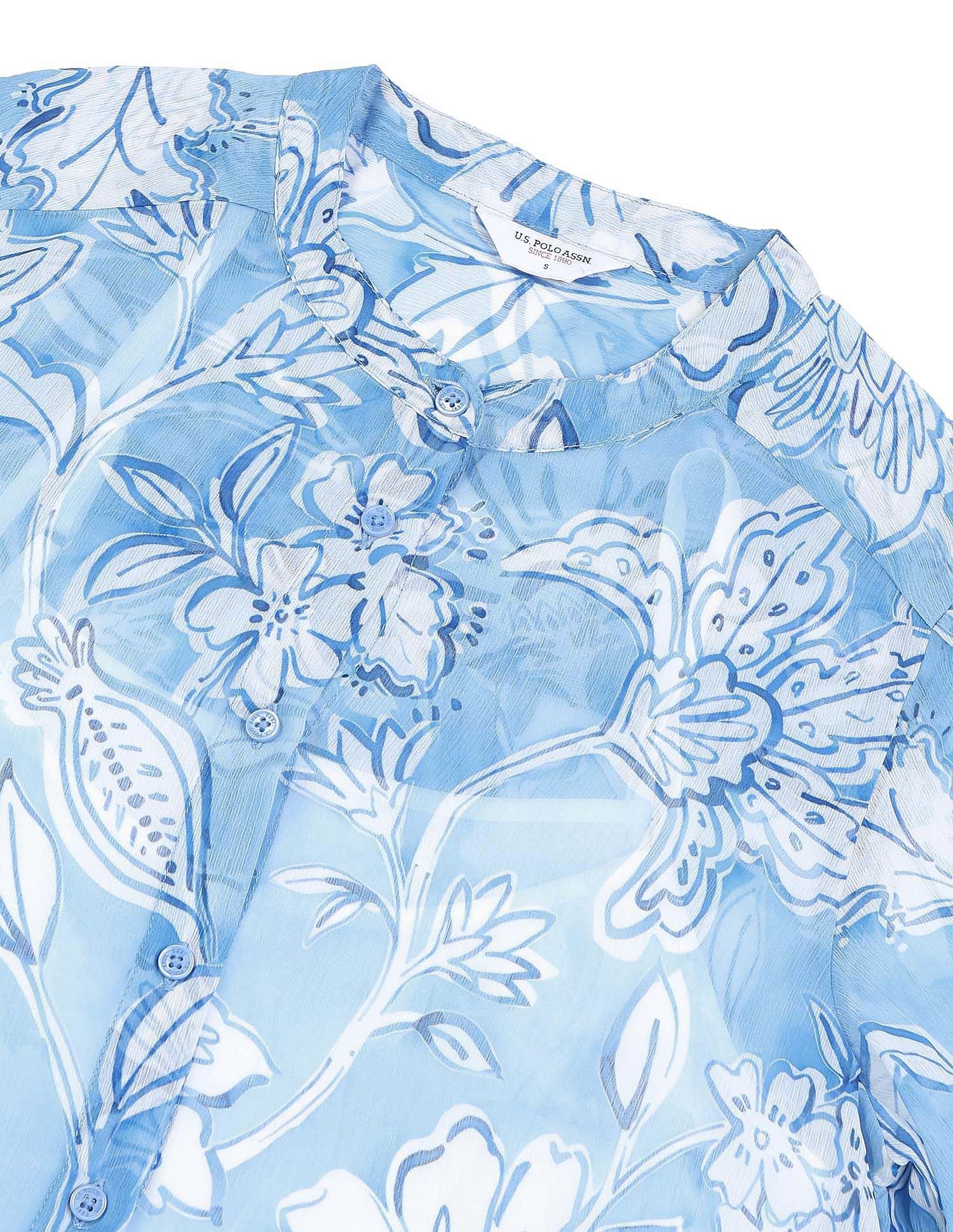 Floral Printed Chiffon Shirt Multi-colour - U.S. POLO ASSN. | Large