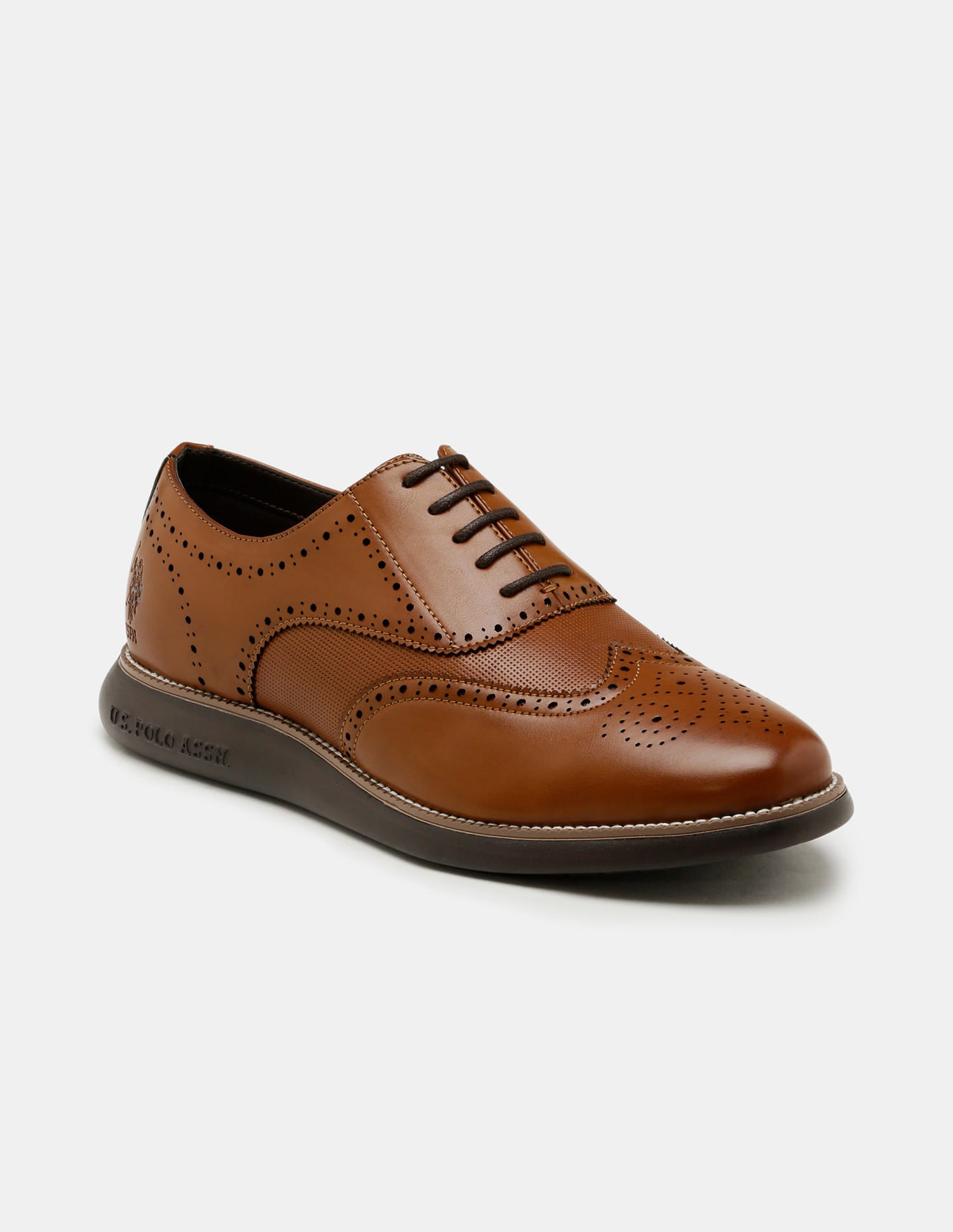 Round Toe Wingtip Marco 2.0 Brogues Tan - U.S. Polo Assn. India | Large