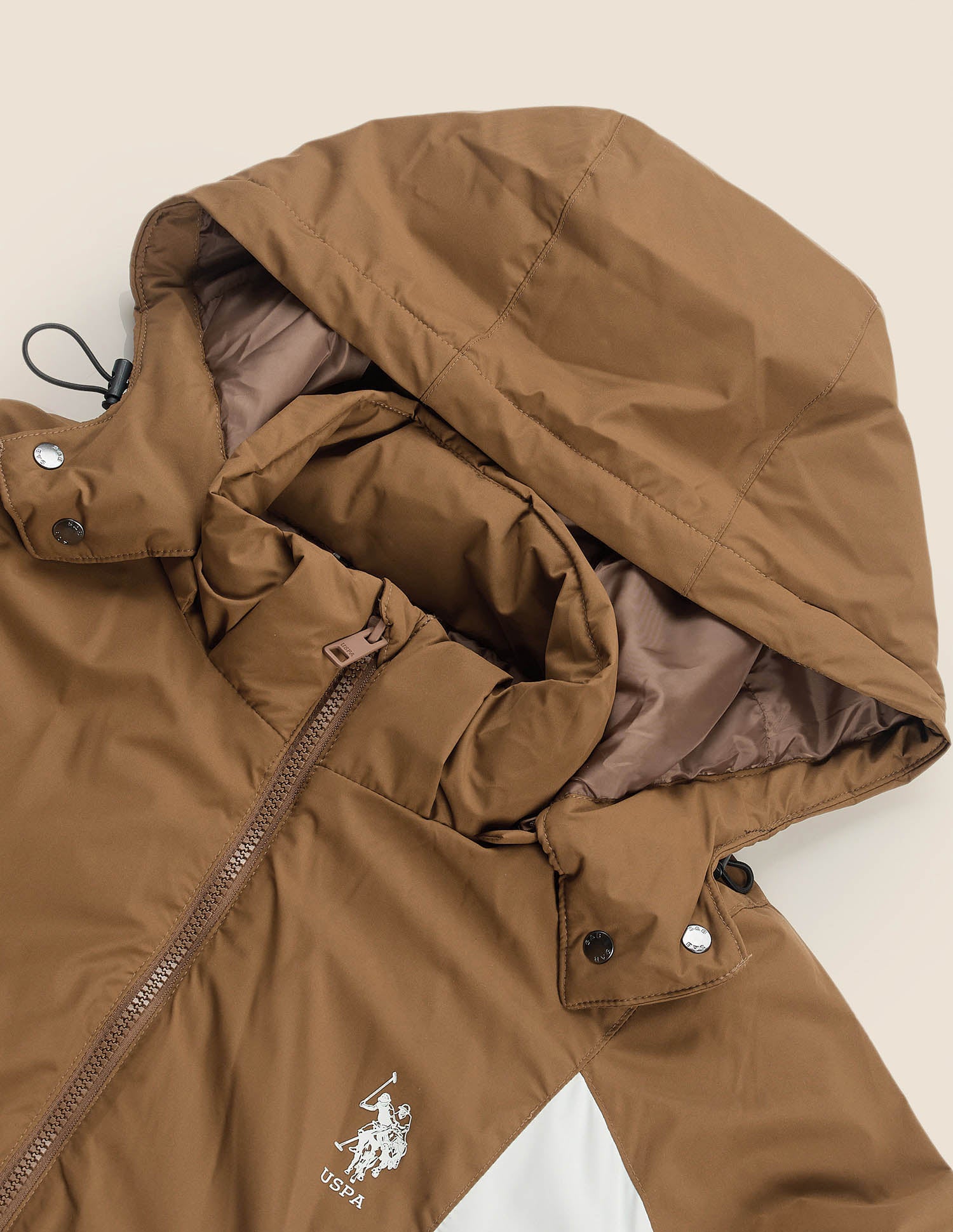 High Neck Regular Fit Jacket Brown - U.S. Polo Assn. India | Large