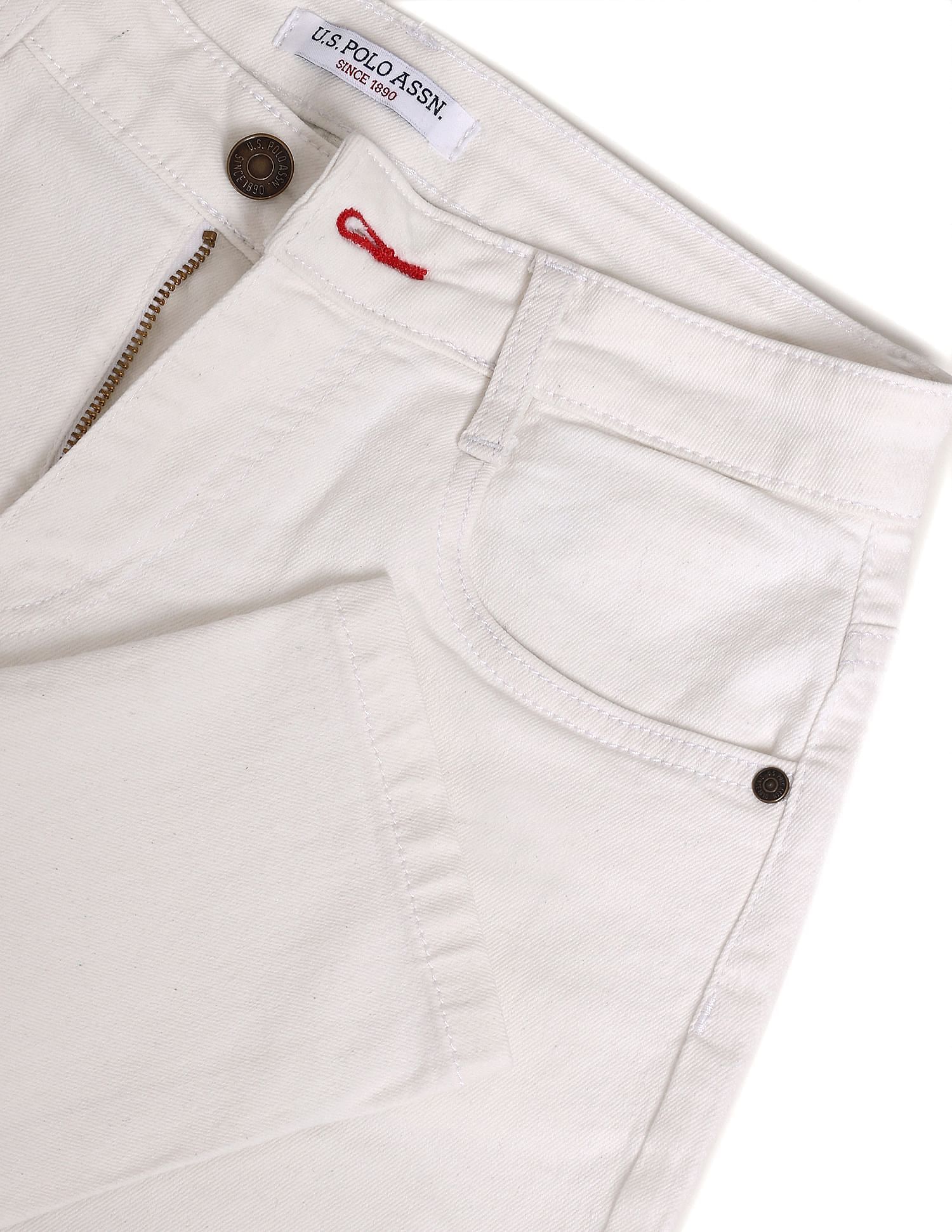 Distressed Skinny Fit Jeans White - U.S. Polo Assn. India | Large