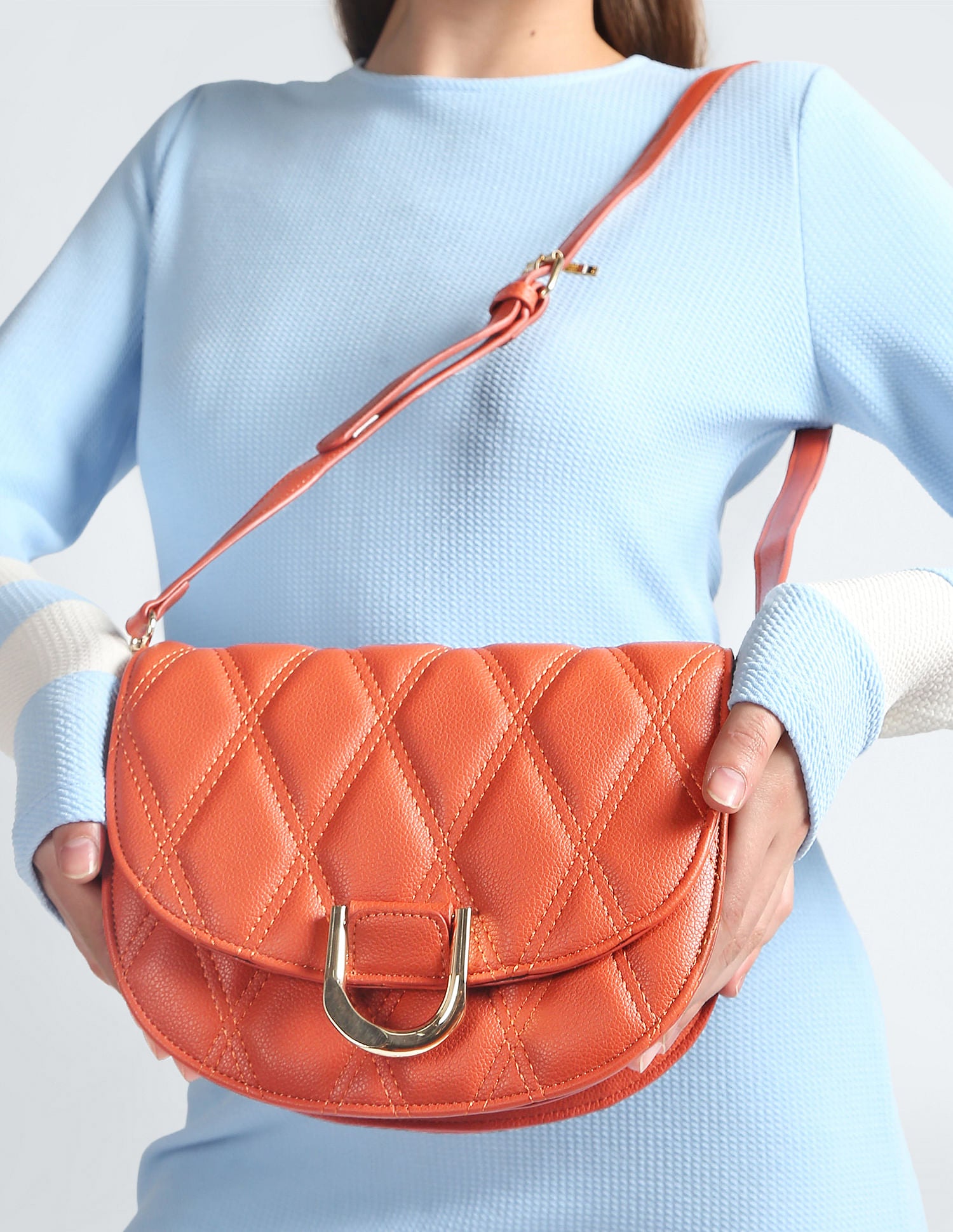 Adjustable Strap Quilted Sling Bag Tan - U.S. POLO ASSN. | Large