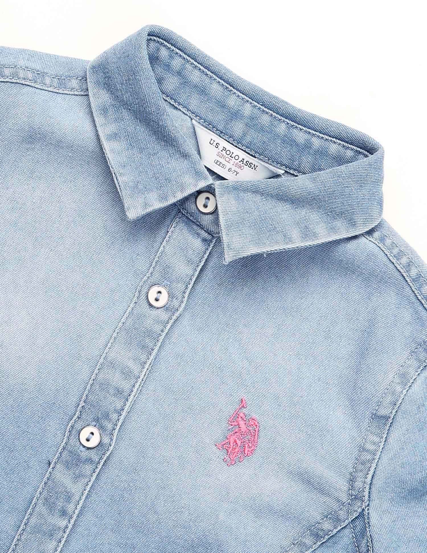 Girls Denim A-line Dress Indigo - U.S. POLO ASSN. | Large