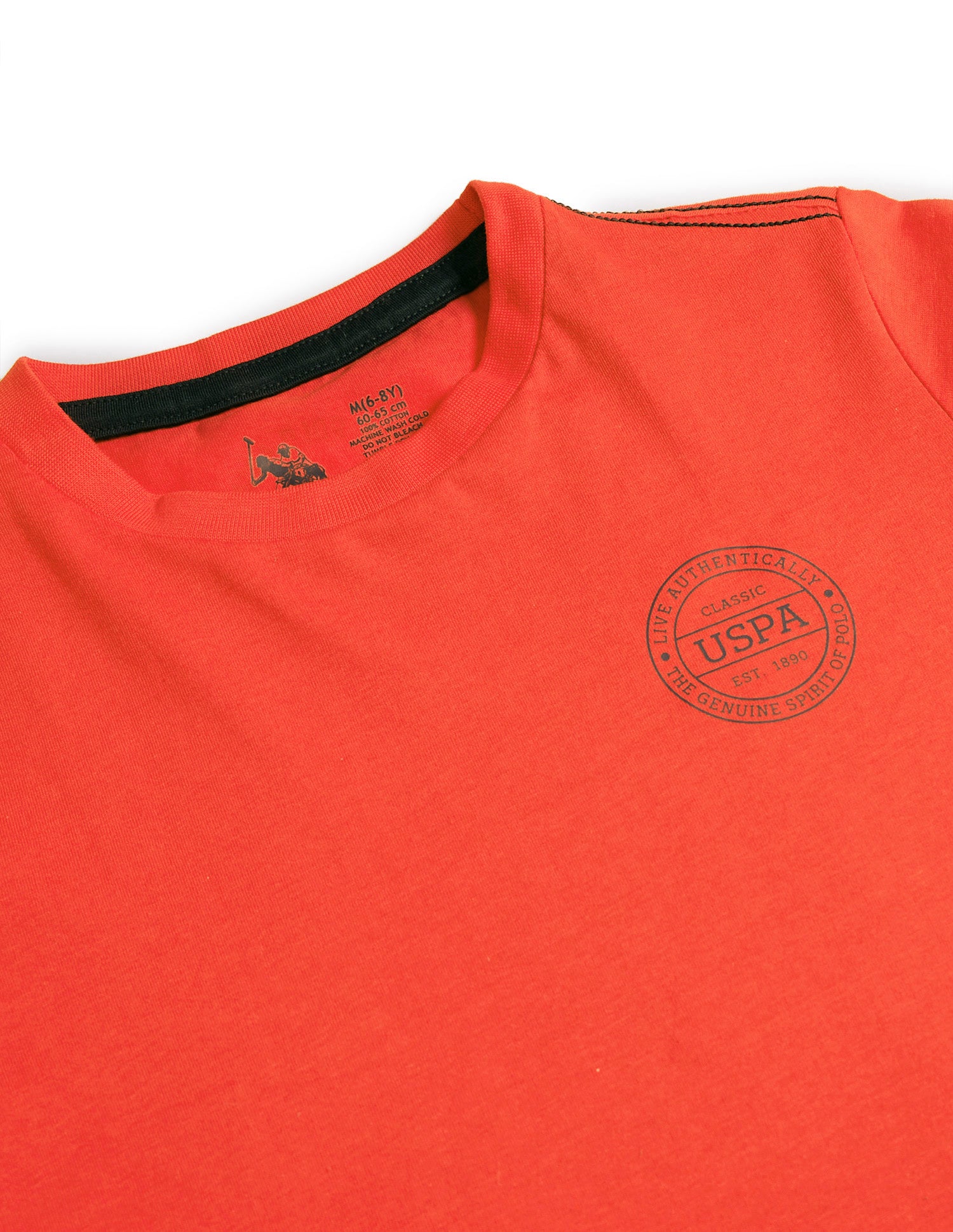 Ribbed Neck Cotton IKEA Lounge T-Shirt - Pack Of 1 Orange - U.S. POLO ASSN. | Large