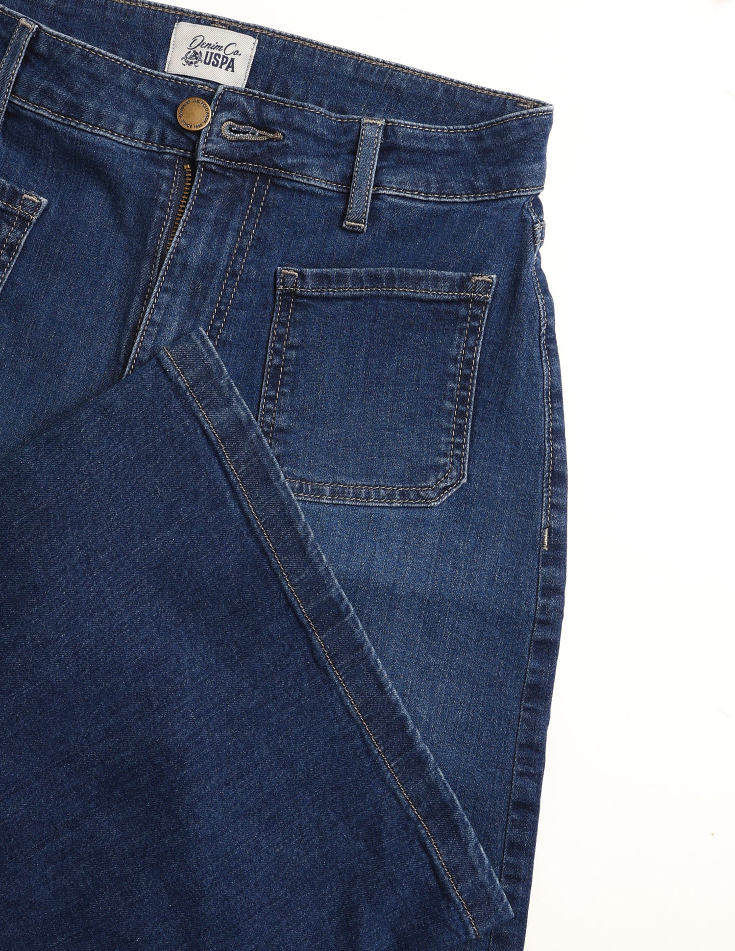 High Rise Ultra Wide Leg Fit Jeans Blue - U.S. Polo Assn. India | Large