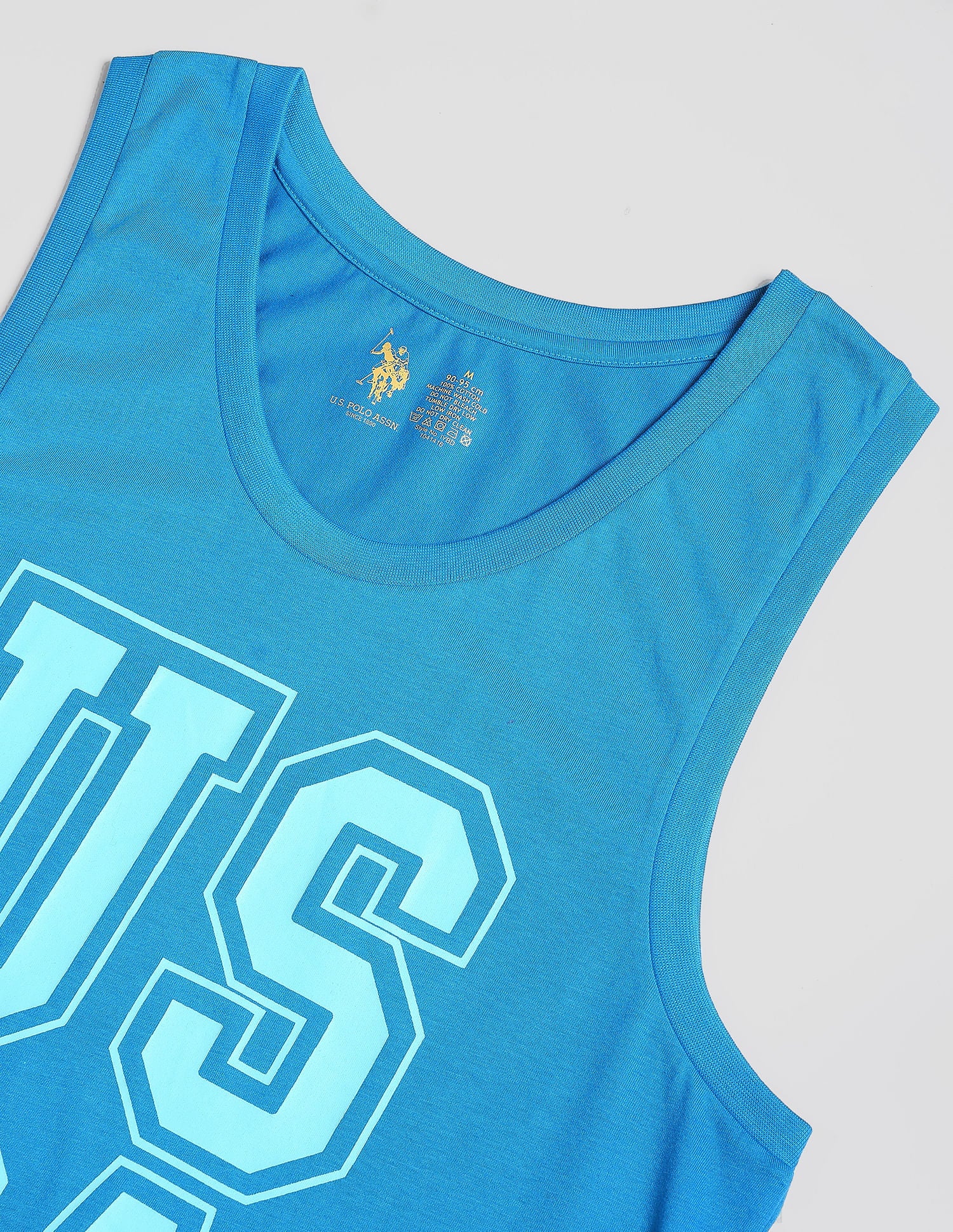 Brand Print Cotton IYBD Vest - Pack Of 1 Dusty Blue - U.S. POLO ASSN. | Large