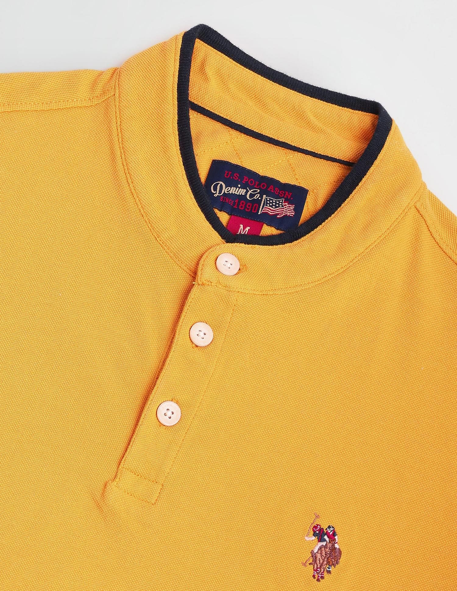 Solid Muscle Fit T-Shirt Mustard - U.S. Polo Assn. India | Large
