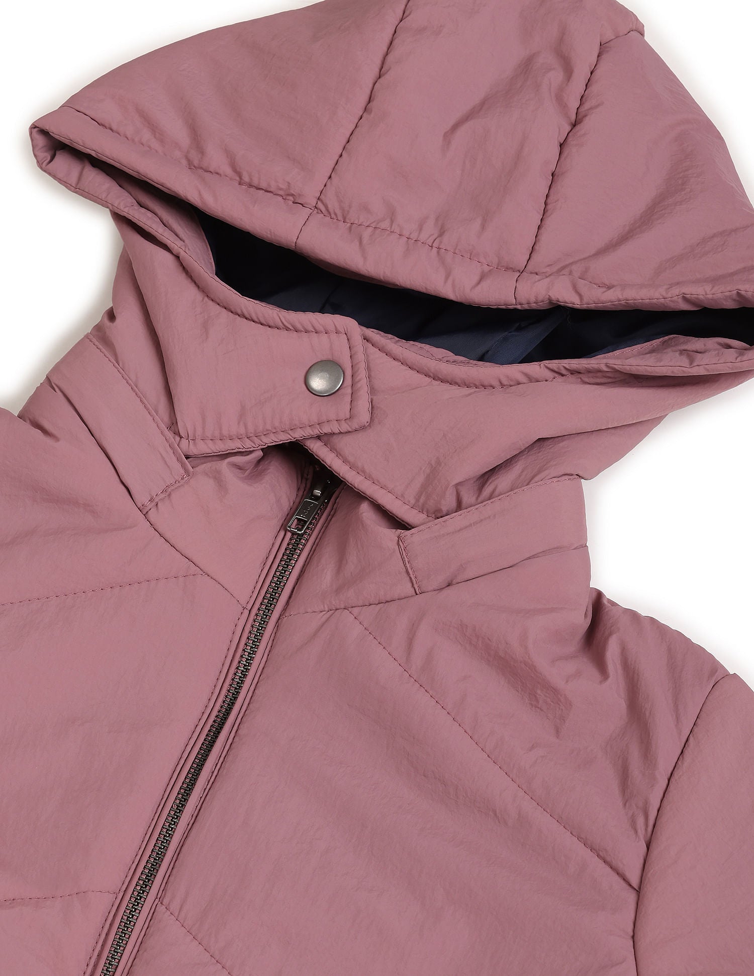 Detachable Hood Solid Cropped Jacket Dusty Pink - U.S. POLO ASSN. | Large