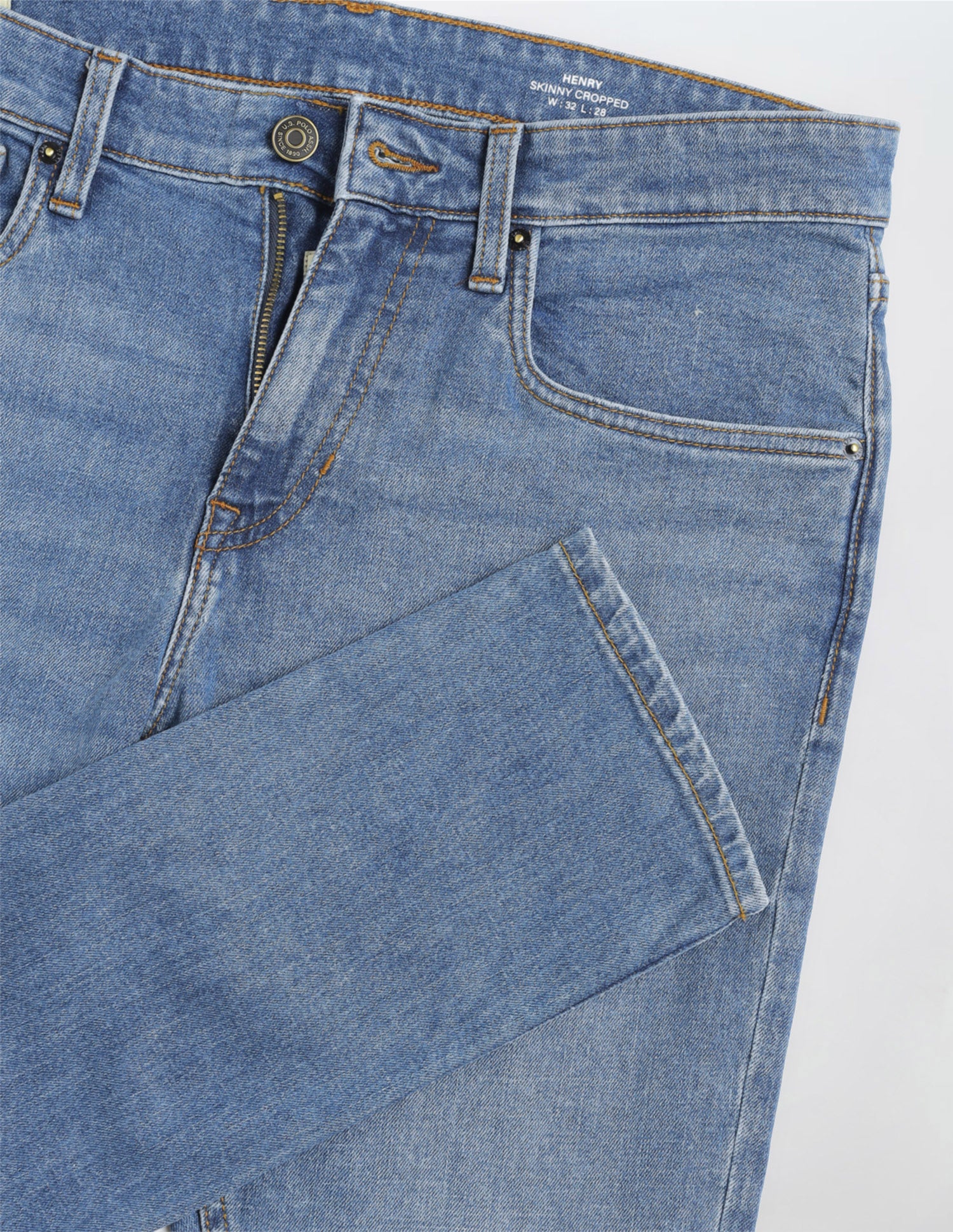 Henry Tapered Fit Blue Jeans Mid Blue - U.S. Polo Assn. India | Large