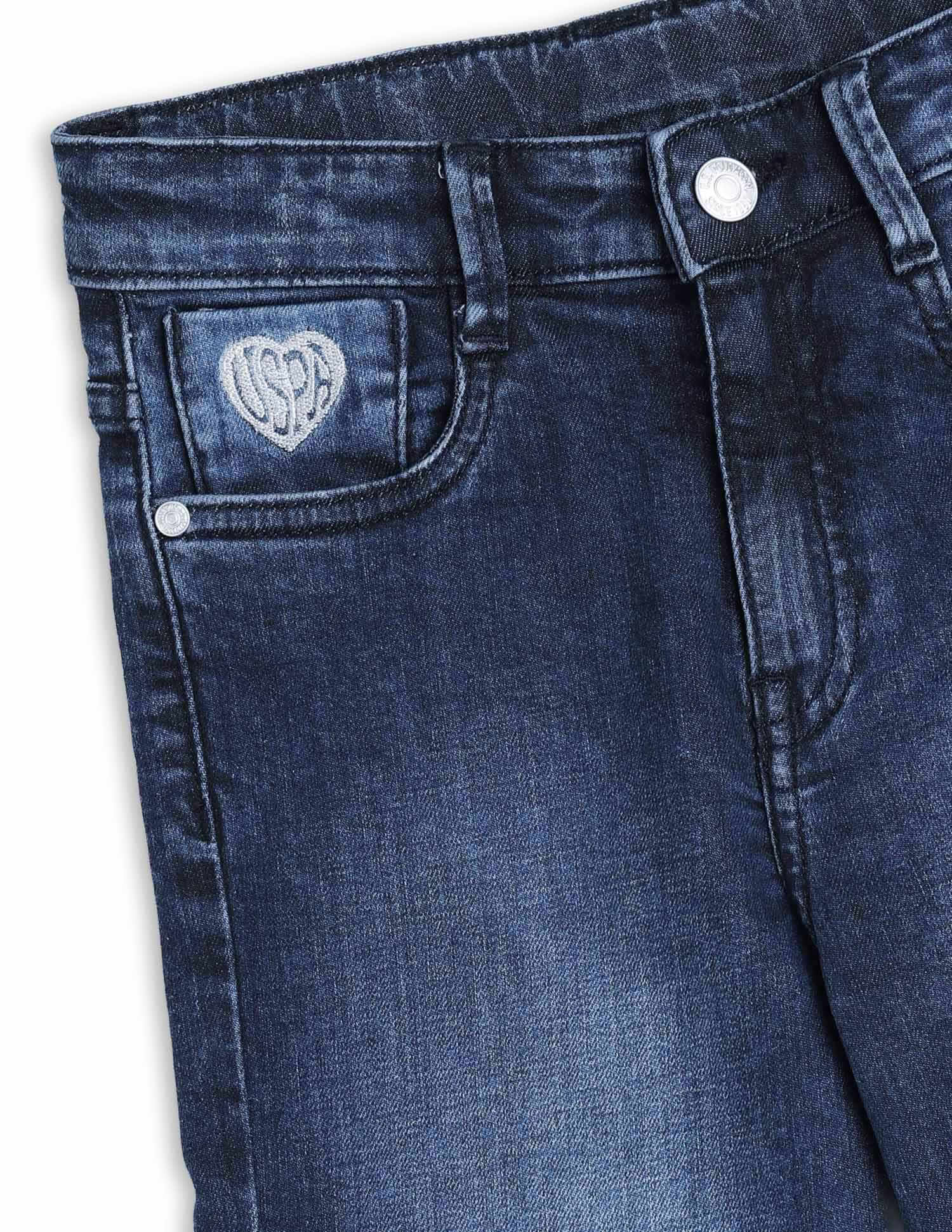 Girls Bootcut Fit Blue Jeans Blue - U.S. POLO ASSN. | Large