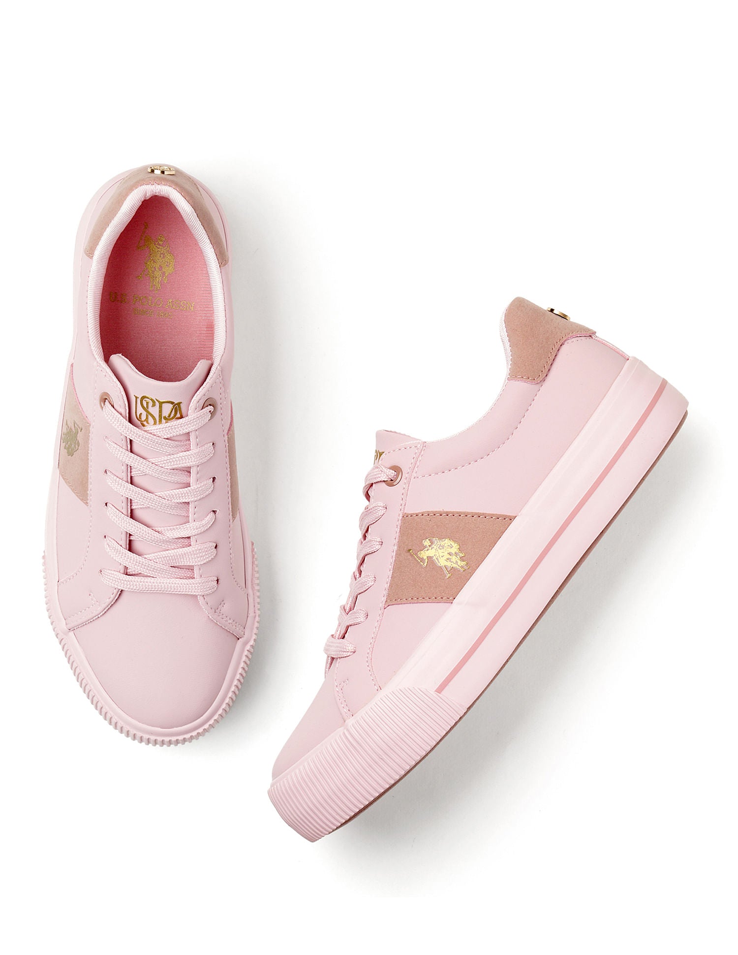 Women Ronnie Striped Sneakers Pink - U.S. POLO ASSN. | Large