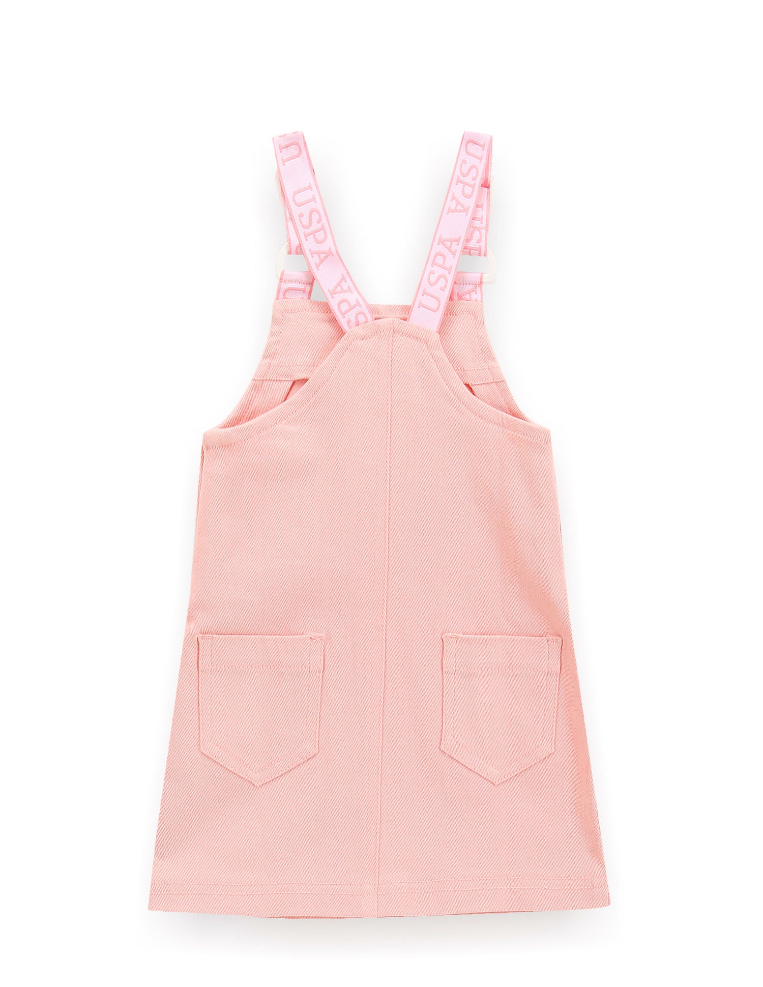 Girls Solid Dungaree Dress Light Pink - U.S. Polo Assn. India | Large
