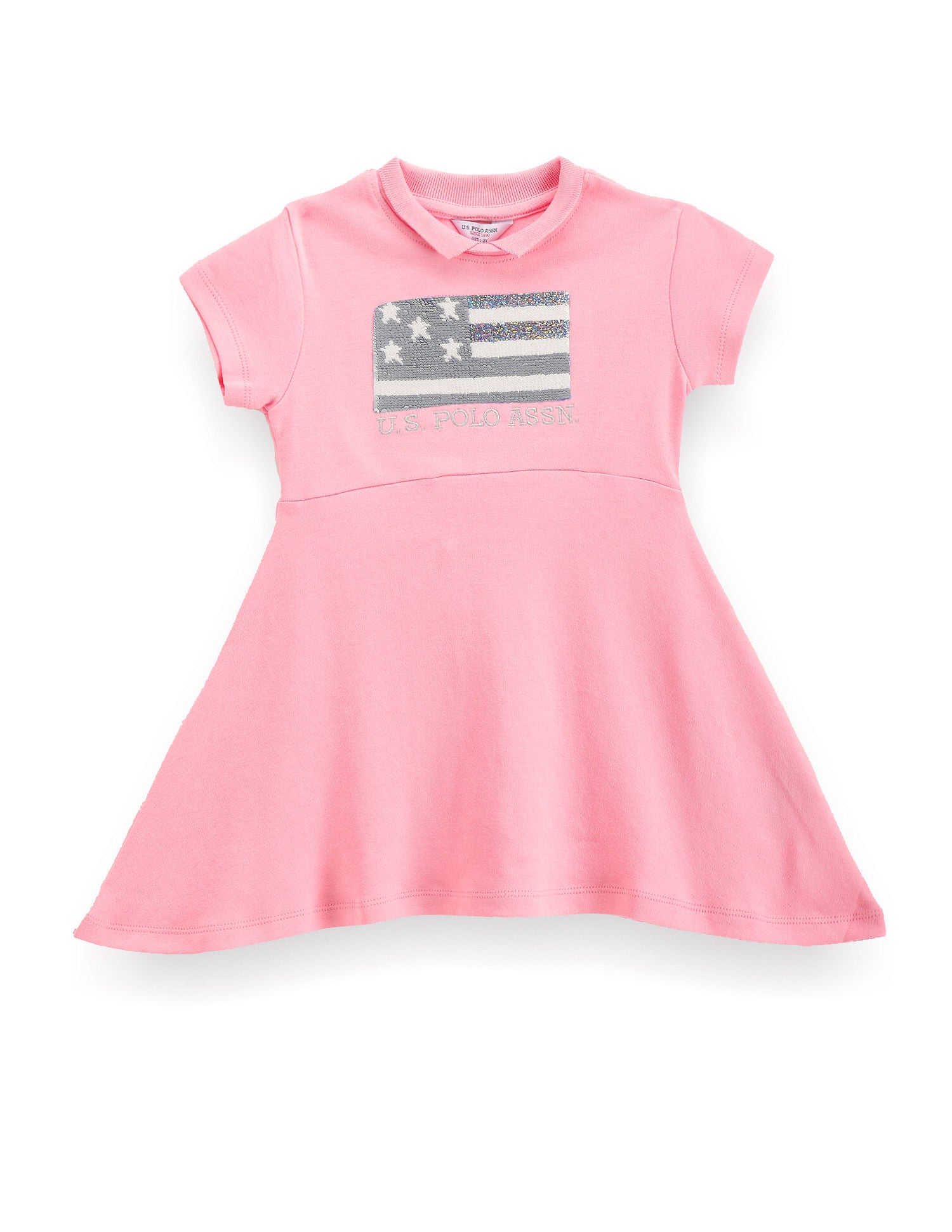 Girls Flip Sequin Flag Dress Pink - U.S. POLO ASSN. | Large