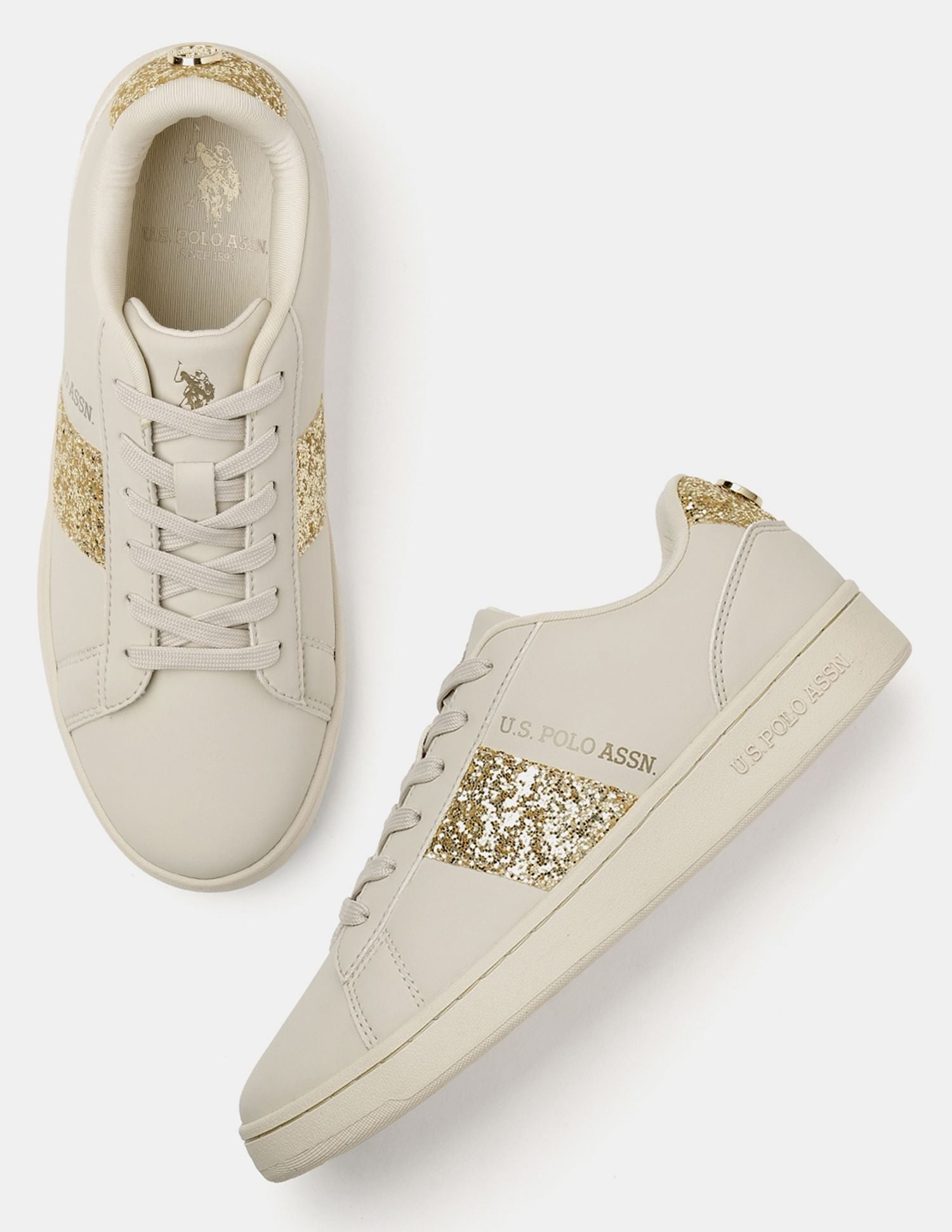 Women Kate 3.0 Glitter Sneakers Nude - U.S. POLO ASSN. | Large