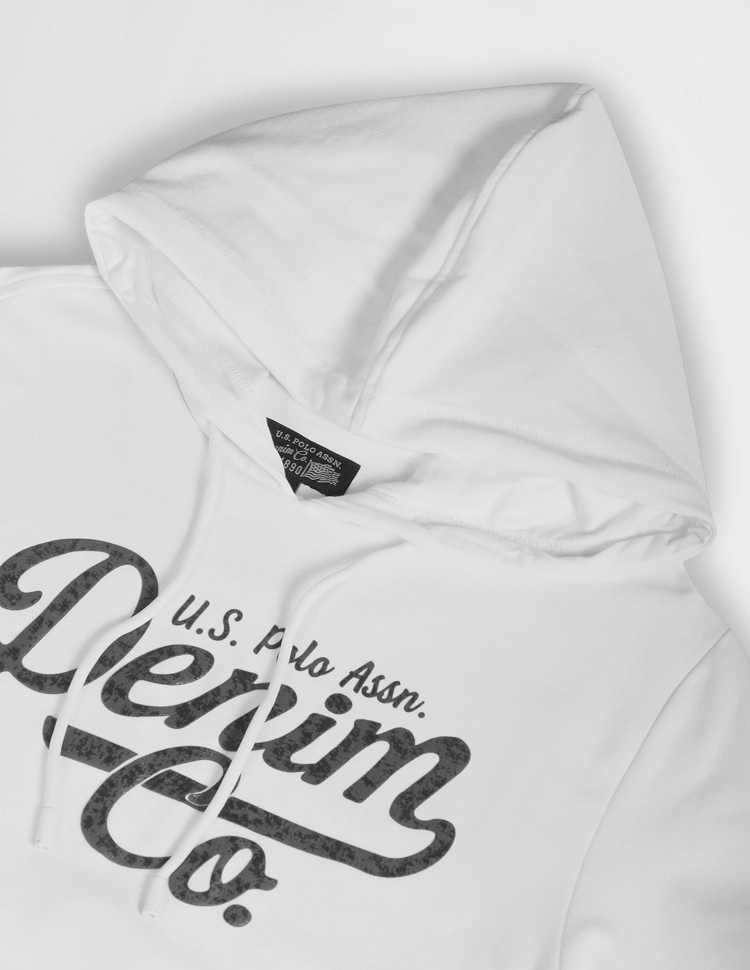 Brand Print Hooded Sweatshirt White - U.S. POLO ASSN. | Large
