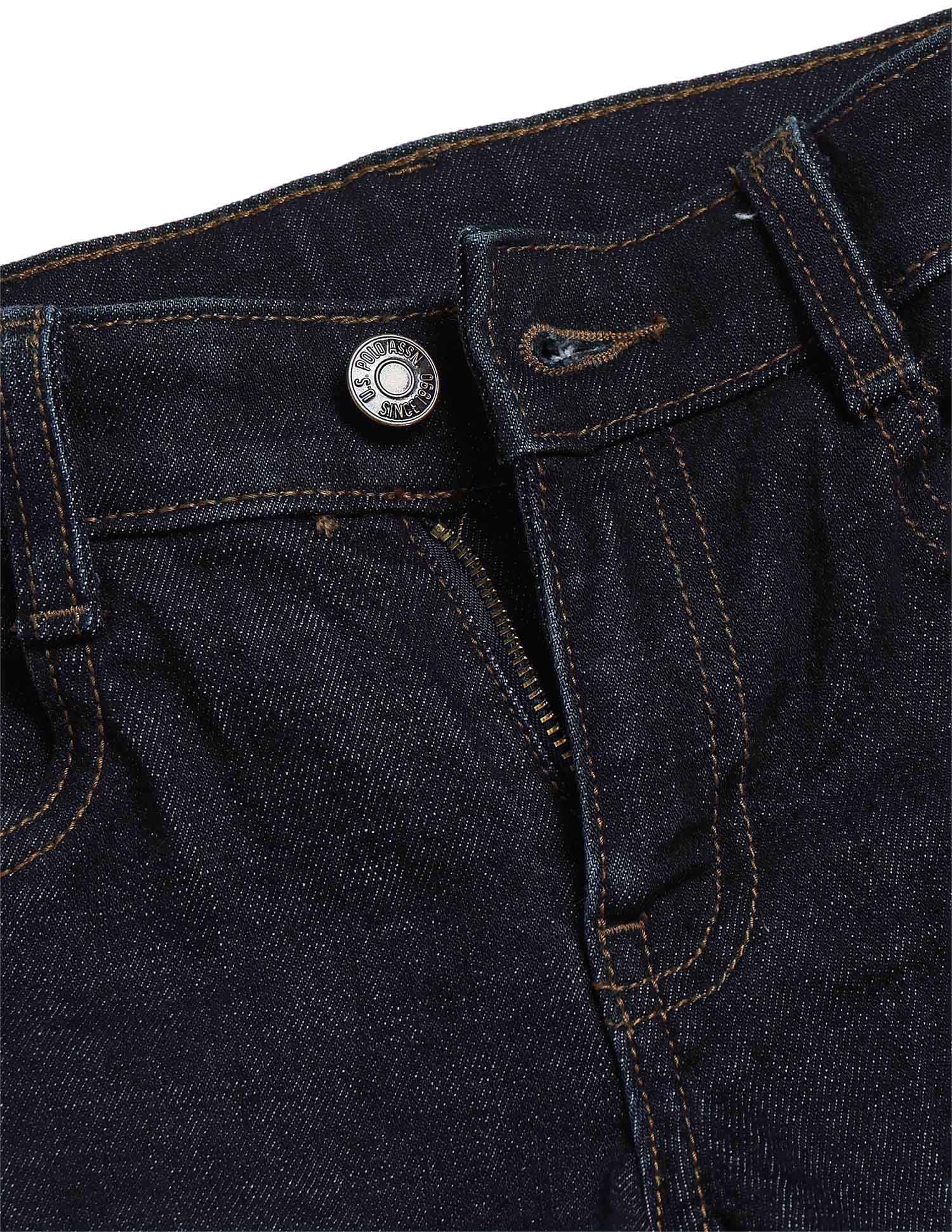 Boys Stone Washed Relaxed Fit Jeans Dark Blue - U.S. POLO ASSN. | Large