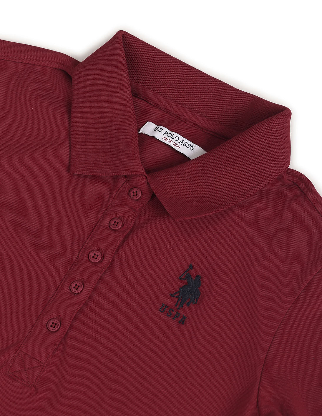 Solid Pique Polo Shirt Maroon - U.S. POLO ASSN. | Large