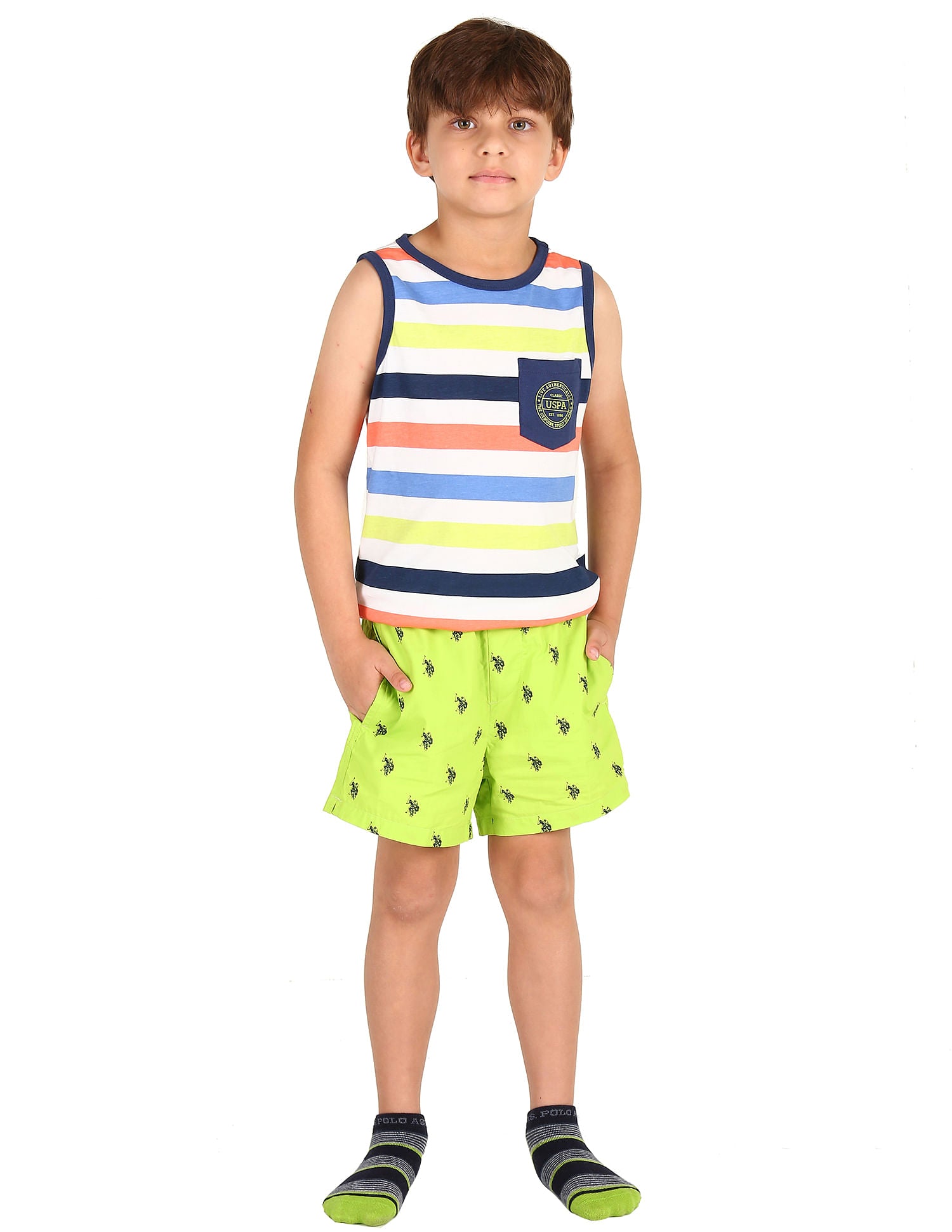 Pure Cotton Printed IKXA Boxers - Pack Of 1 Lime Green - U.S. POLO ASSN. | Large