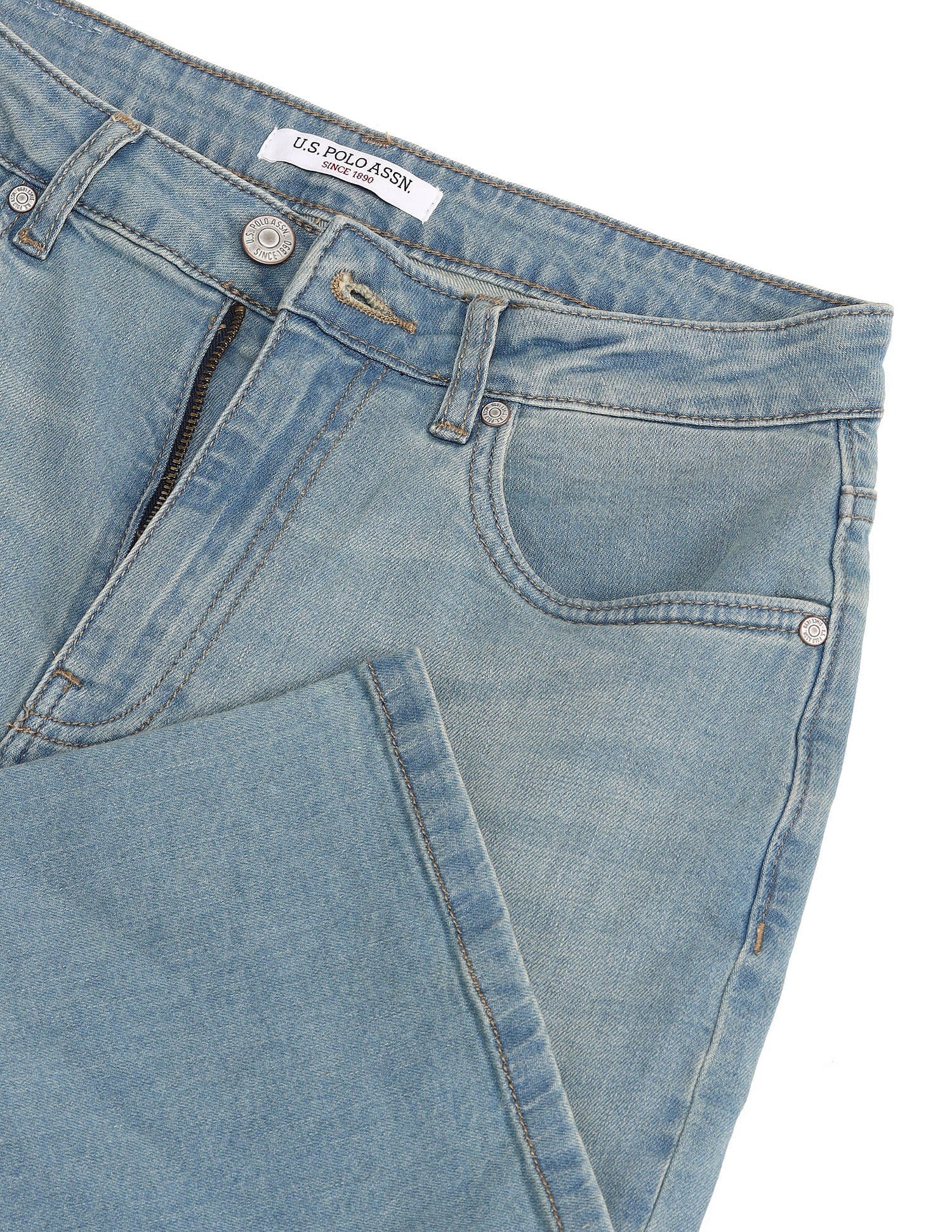 High Rise Wide Leg Jeans Blue - U.S. POLO ASSN. | Large