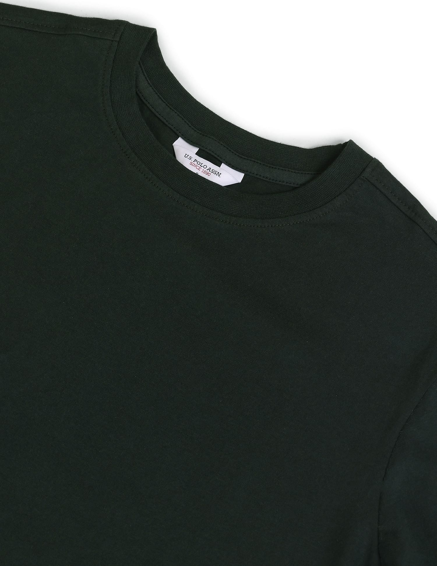 Typographic Print Cotton T-Shirt Dark Green - U.S. POLO ASSN. | Large