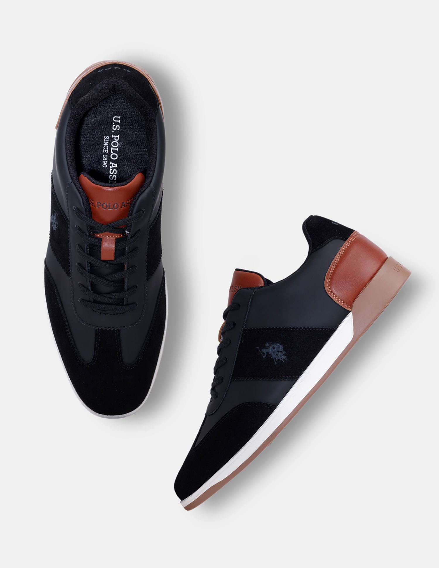 Men Jonny Smart Casuals Sneakers Black - U.S. POLO ASSN. | Large