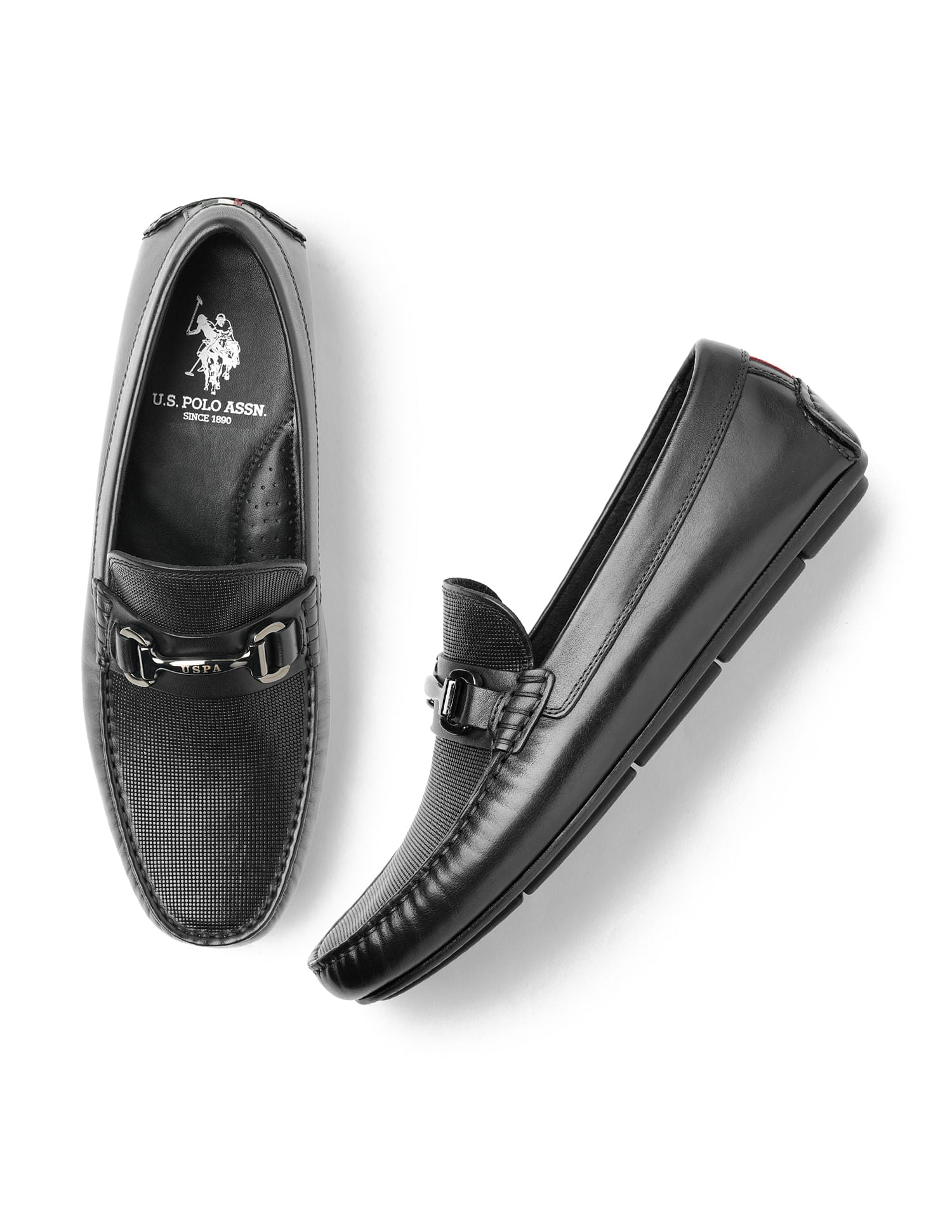 Men Solid Doreh Loafers Black - U.S. Polo Assn. India | Large