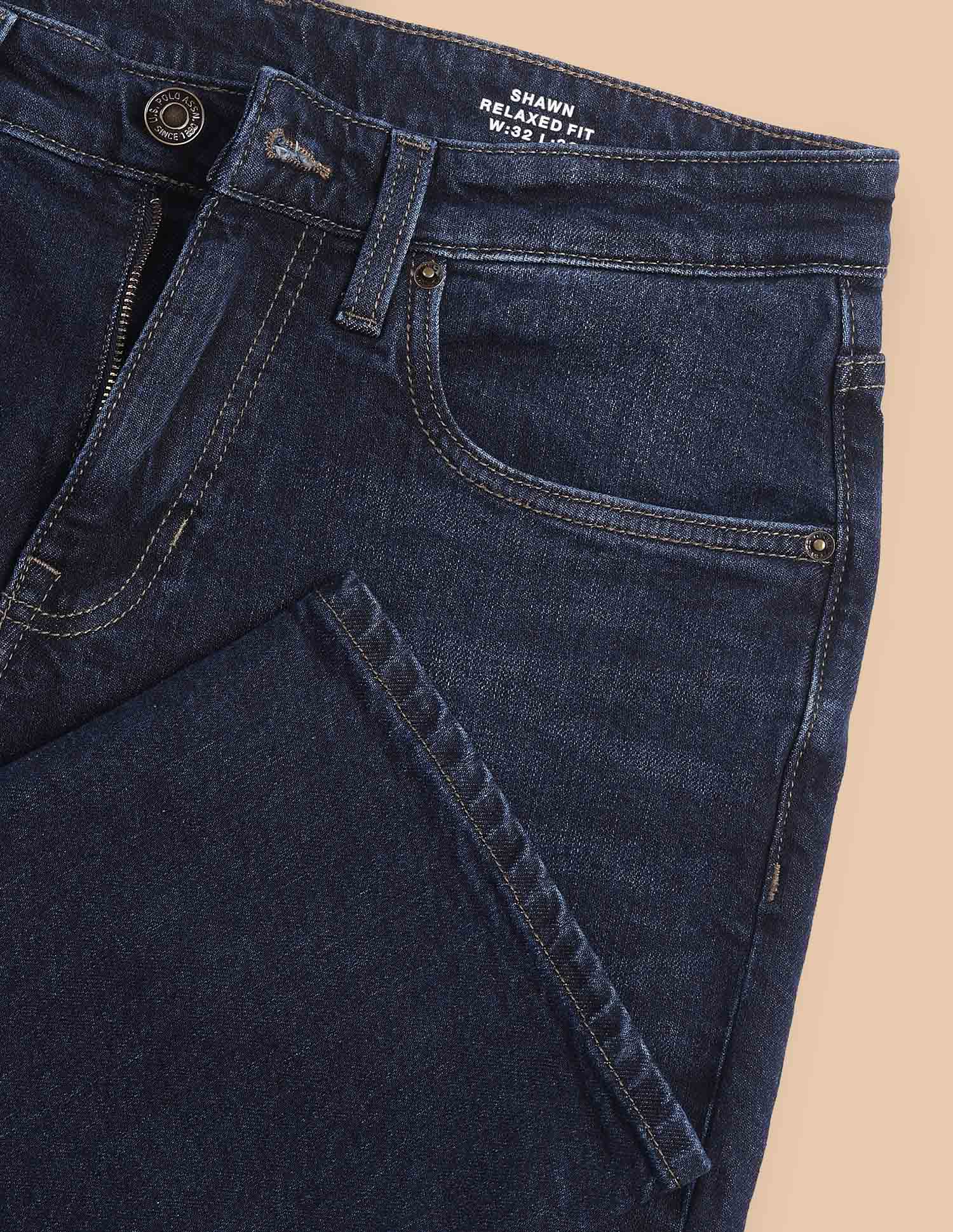 Shawn Relaxed Fit Blue Jeans Dark Blue - U.S. POLO ASSN. | Large