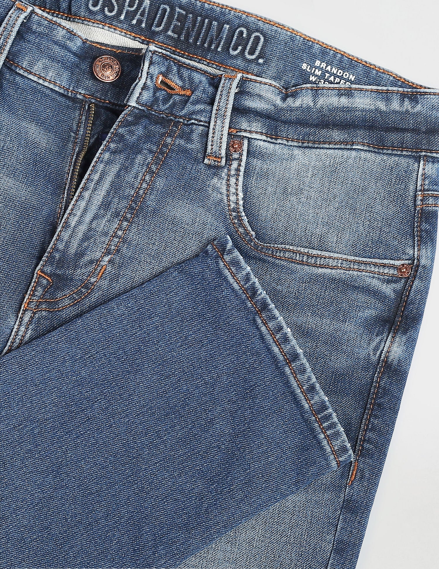 Brandon Slim Tapered Super Soft Jeans Blue - U.S. Polo Assn. India | Large