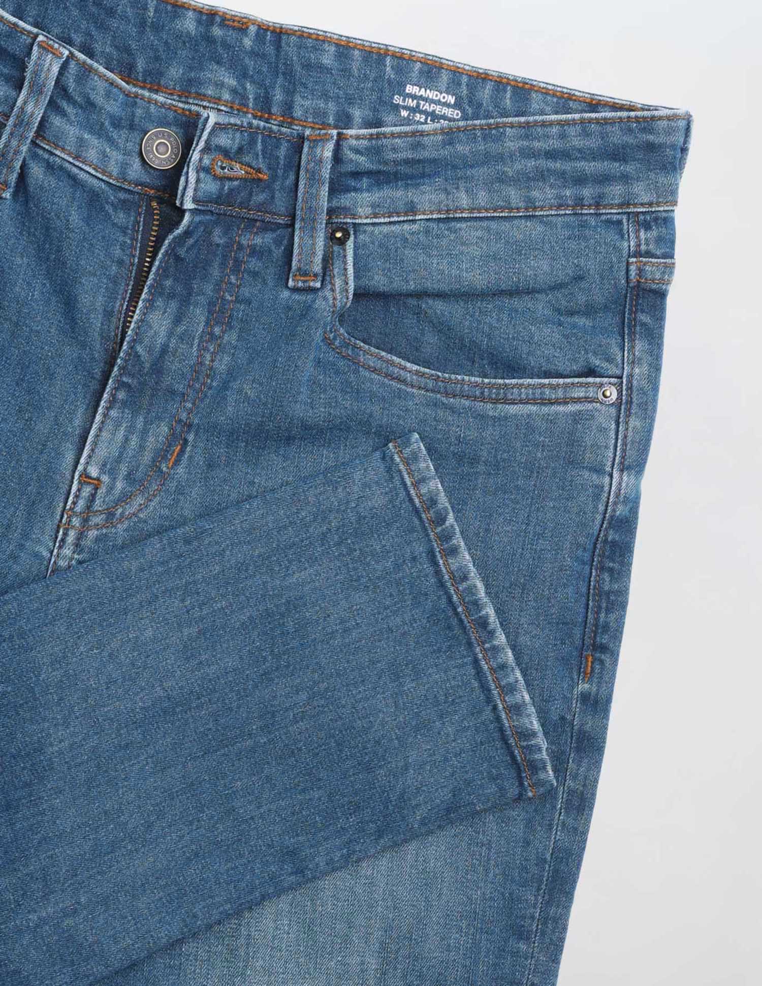 Brandon Slim-Tapered Fit Jeans Med Blue - U.S. Polo Assn. India | Large