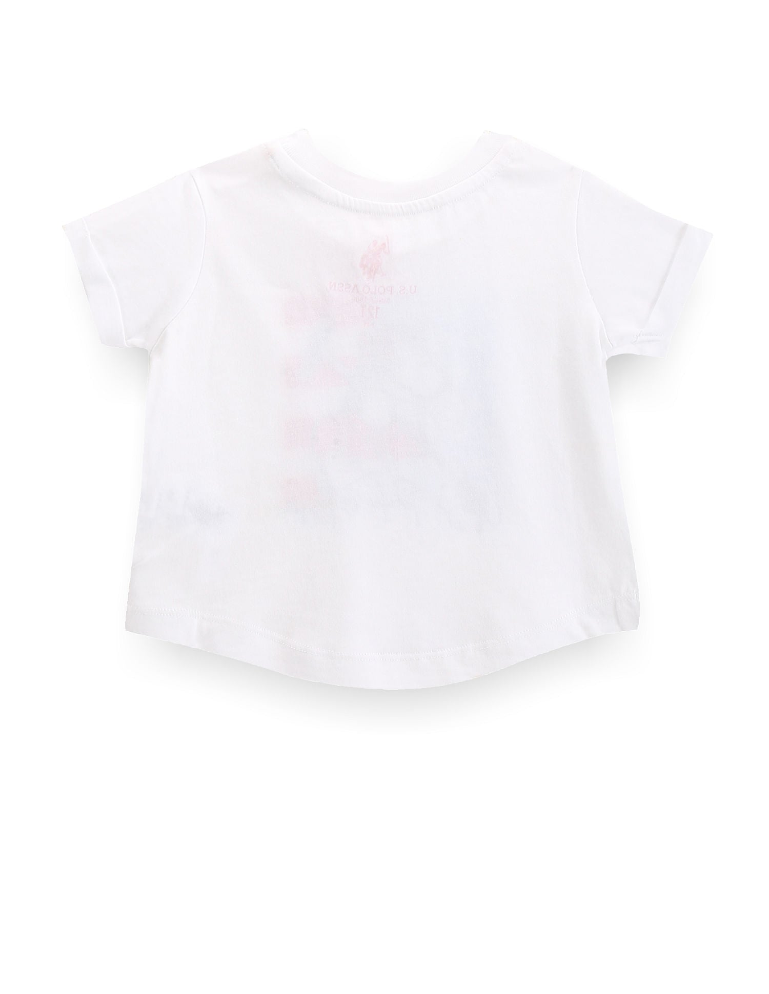 Girls Brand Print Cotton T-Shirt White - U.S. Polo Assn. India | Large