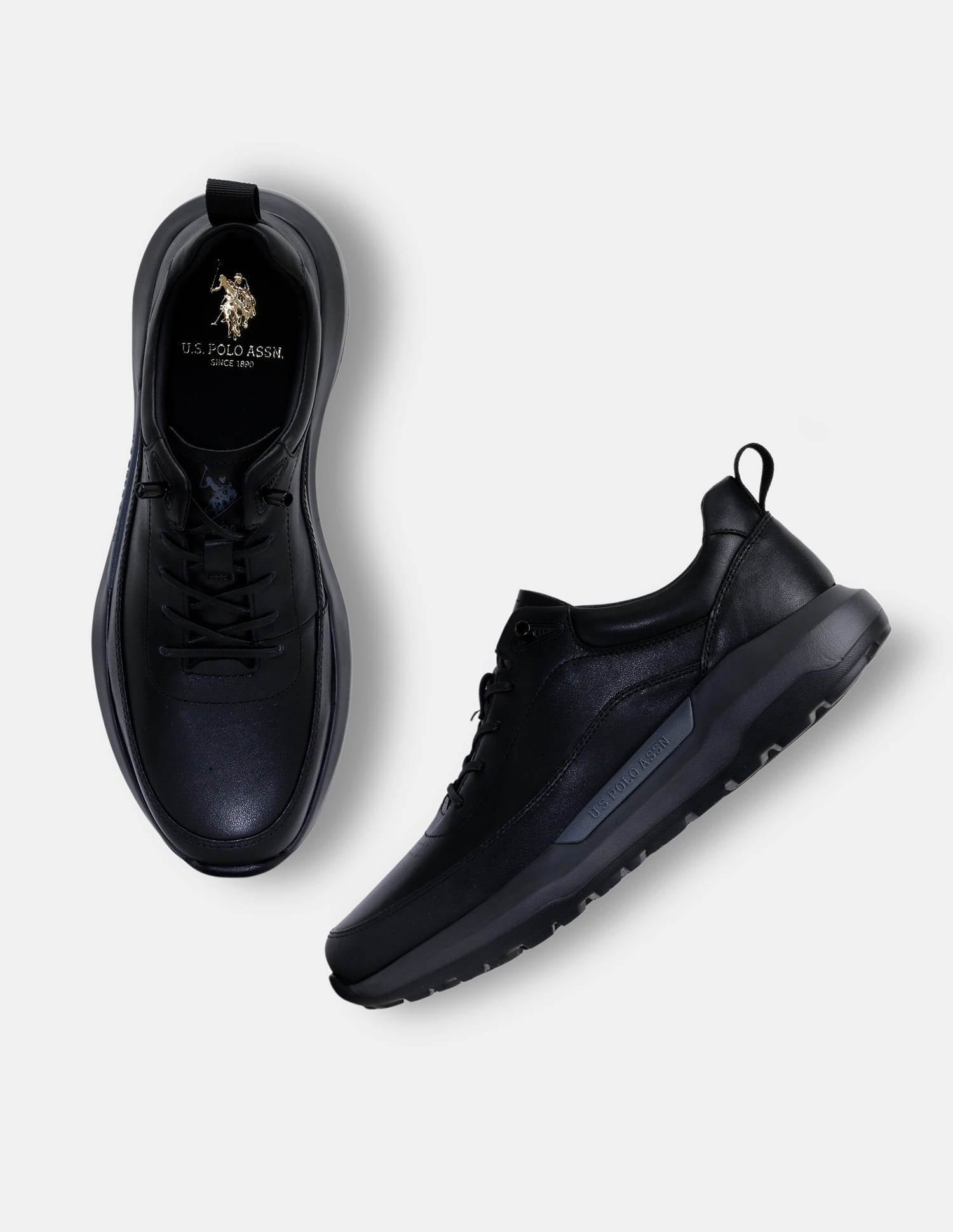 Round Toe Lace Ups Ansel 2.0 Sneakers Black - U.S. Polo Assn. India | Large