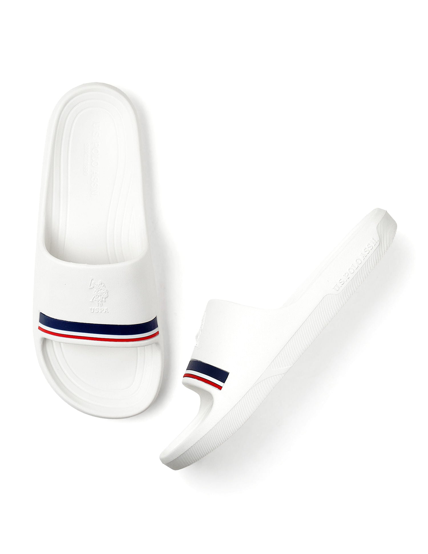 Men Easton 2.0 White Foam Walk Sliders White - U.S. POLO ASSN. | Large