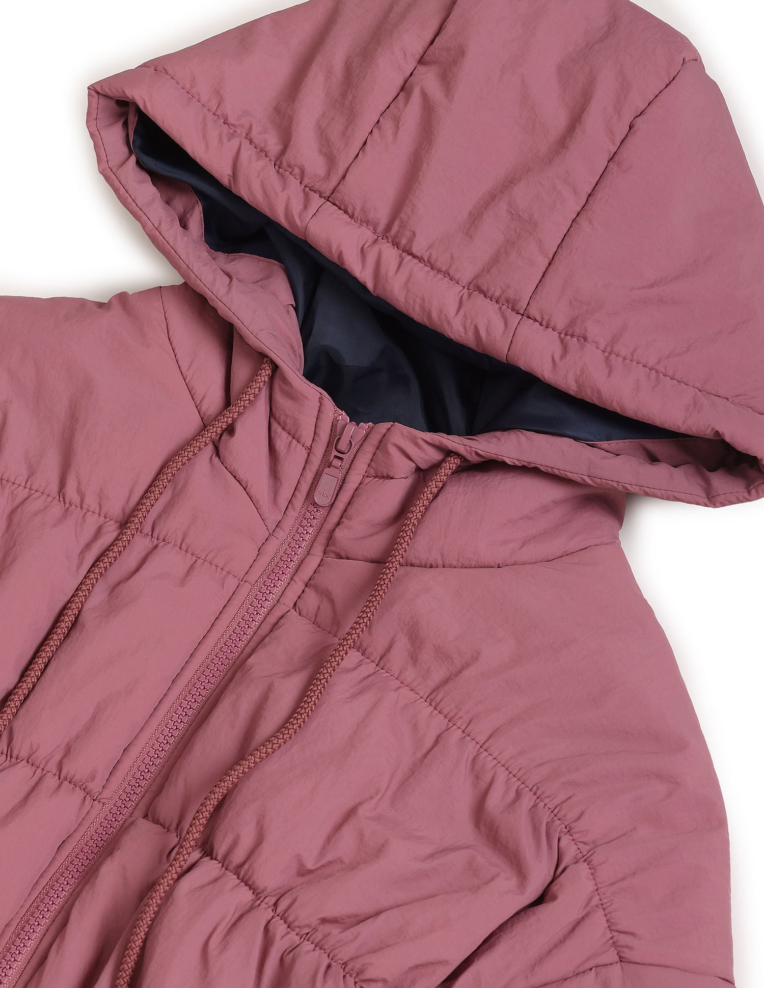 Gathered Solid Hood Jacket Mauve - U.S. POLO ASSN. | Large