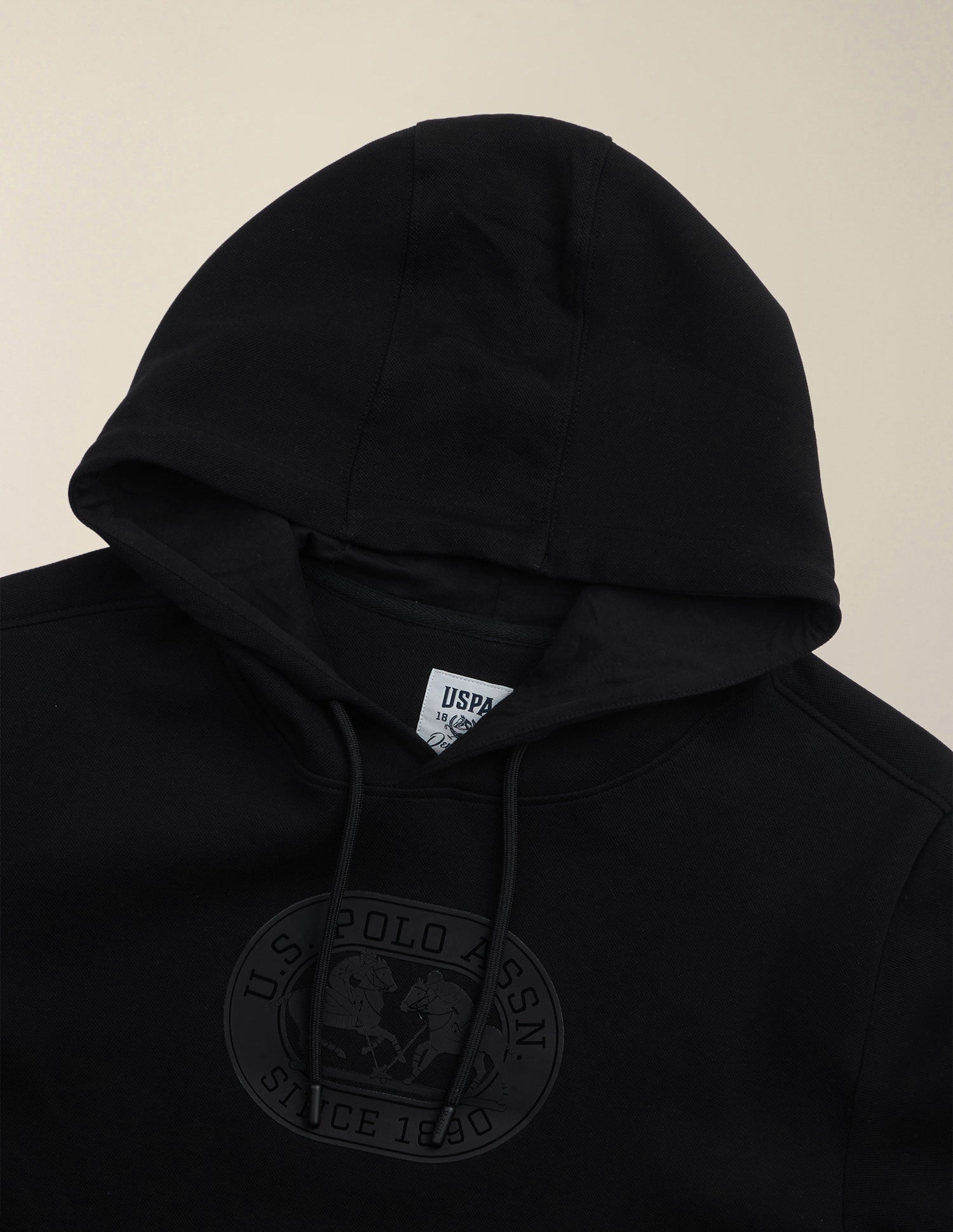 Brand Embossed Regular Fit Sweatshirt Black - U.S. Polo Assn. India | Large