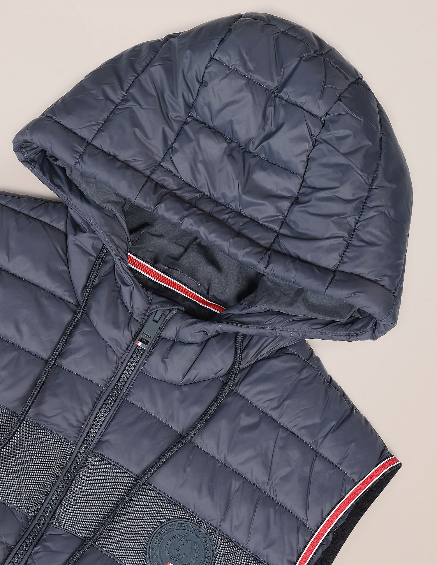 Gillet Puffer Hooded Jacket Navy - U.S. POLO ASSN. | Large