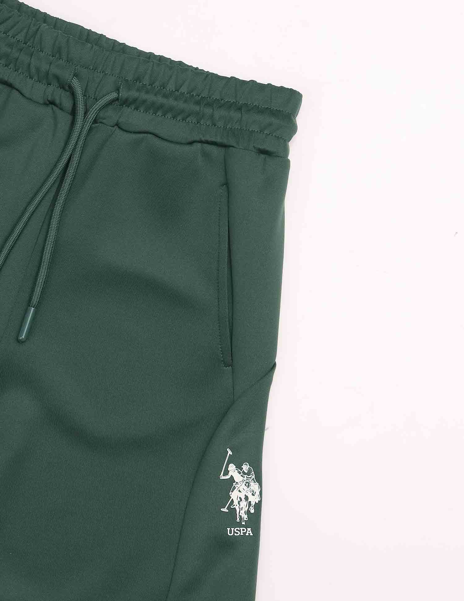 Solid Regular Fit Shorts Olive - U.S. Polo Assn. India | Large