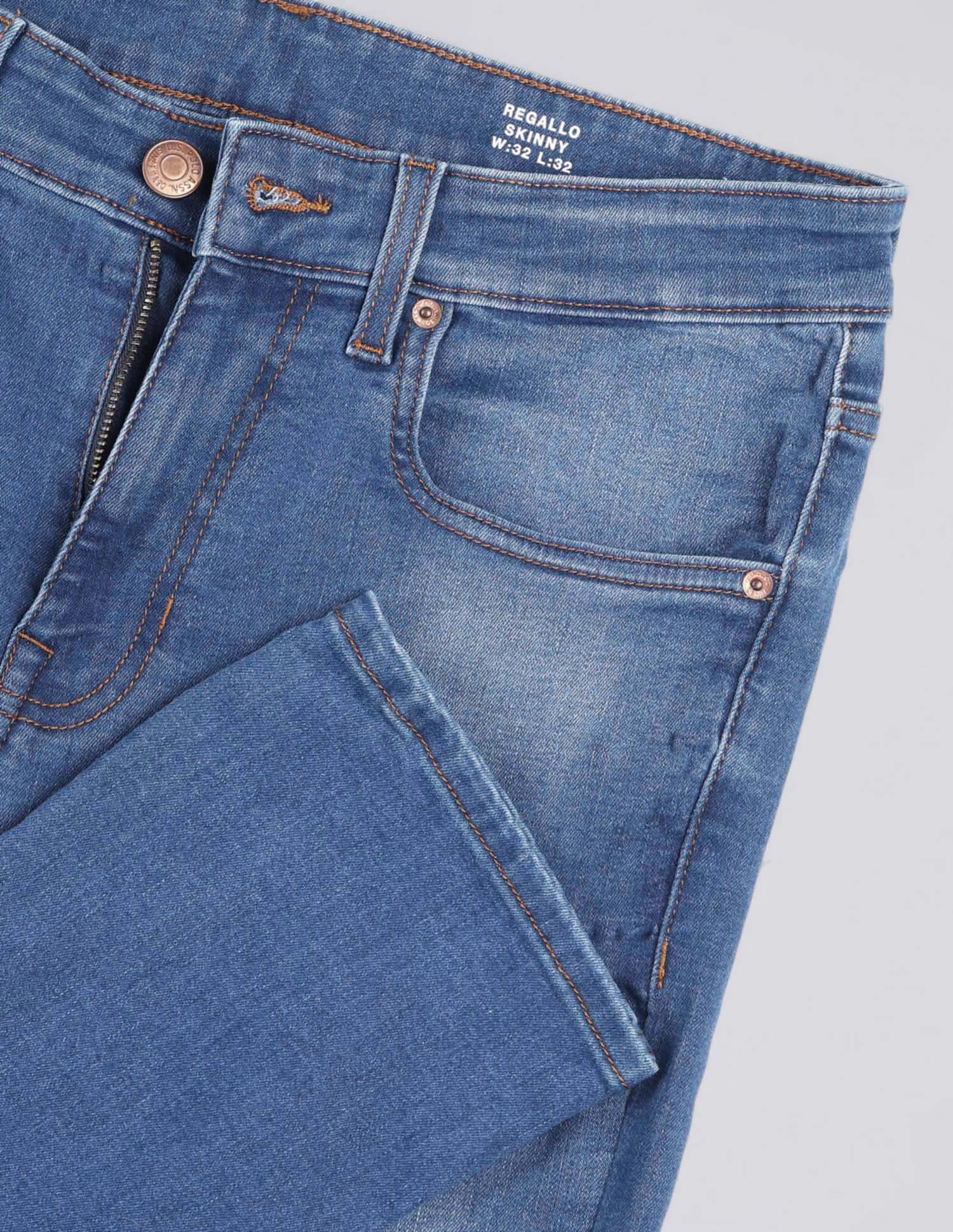 Regallo Skinny Fit Blue Jeans Med Blue - U.S. Polo Assn. India | Large