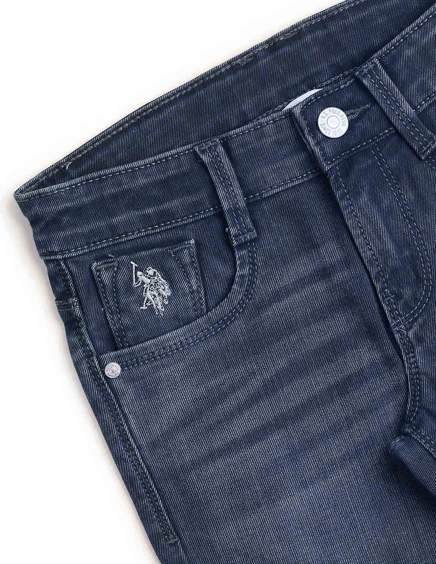 Boys Slim Fit Blue Jeans Mid Wash - U.S. POLO ASSN. | Large