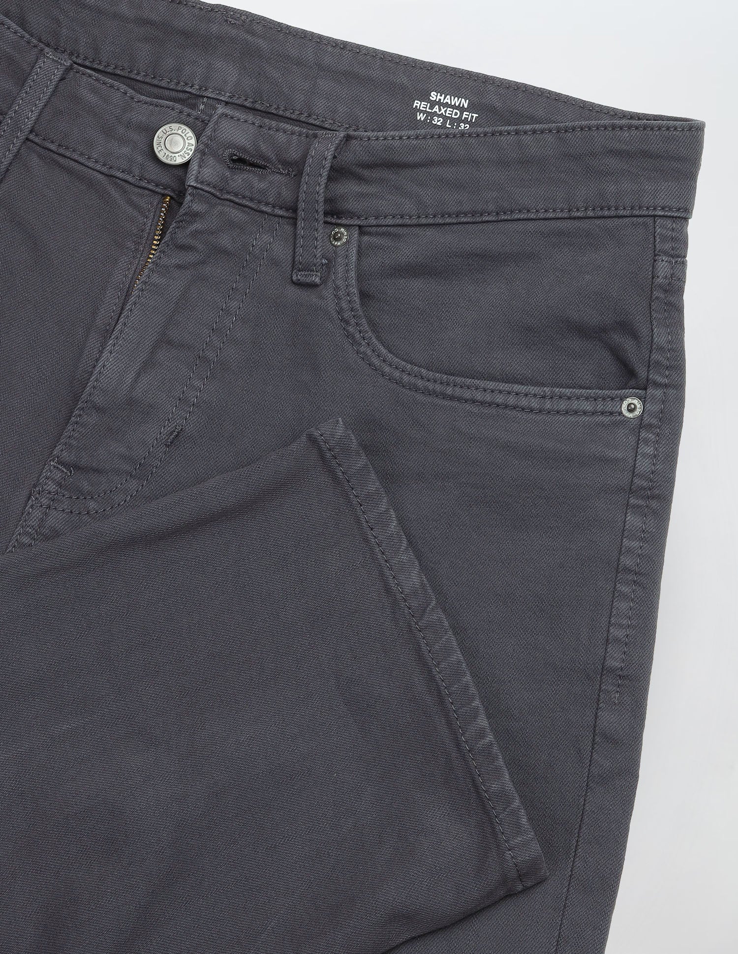 Shawn Relaxed Fit Grey Jeans Dark Grey - U.S. Polo Assn. India | Large