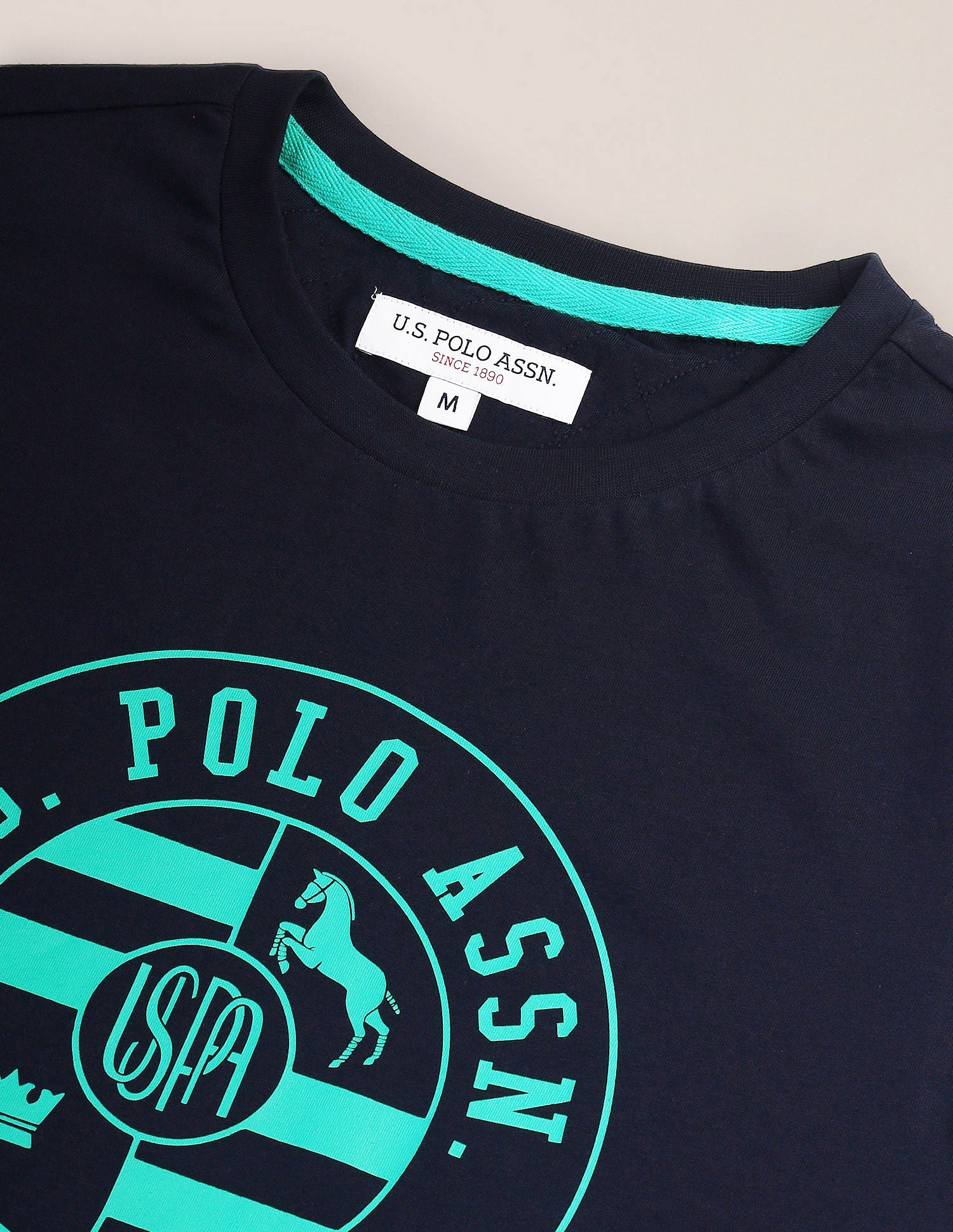 Brand Print Slim Fit T-Shirt Navy - U.S. Polo Assn. India | Large