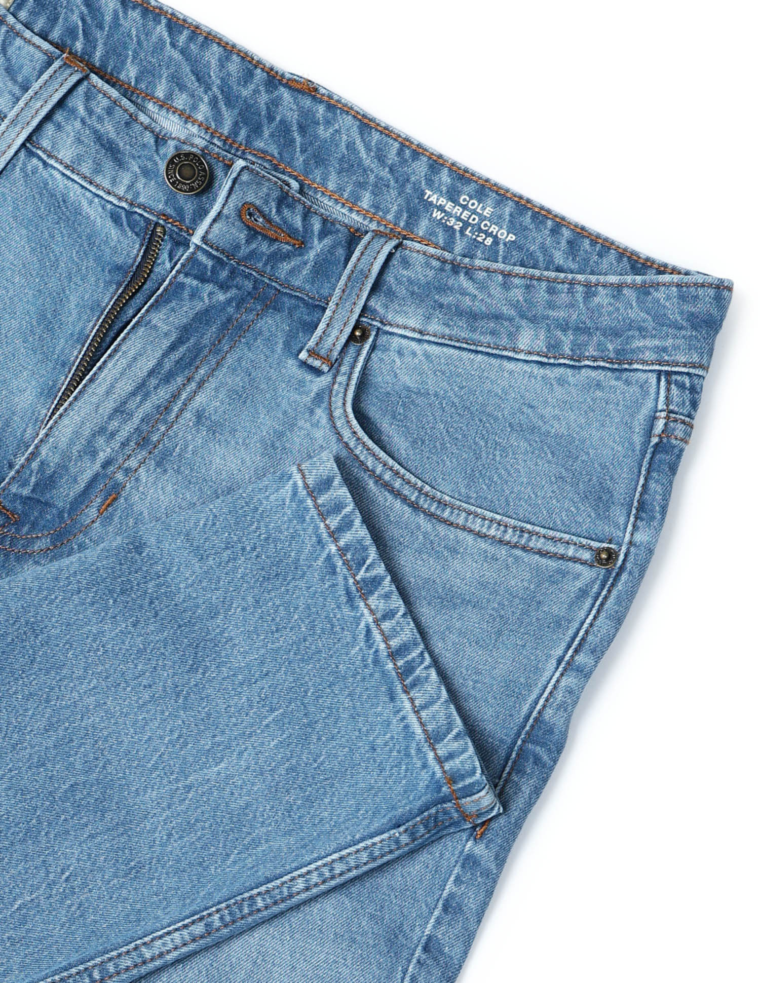 Cole Comfort Cropped Fit Blue Jeans Indigo - U.S. POLO ASSN. | Large