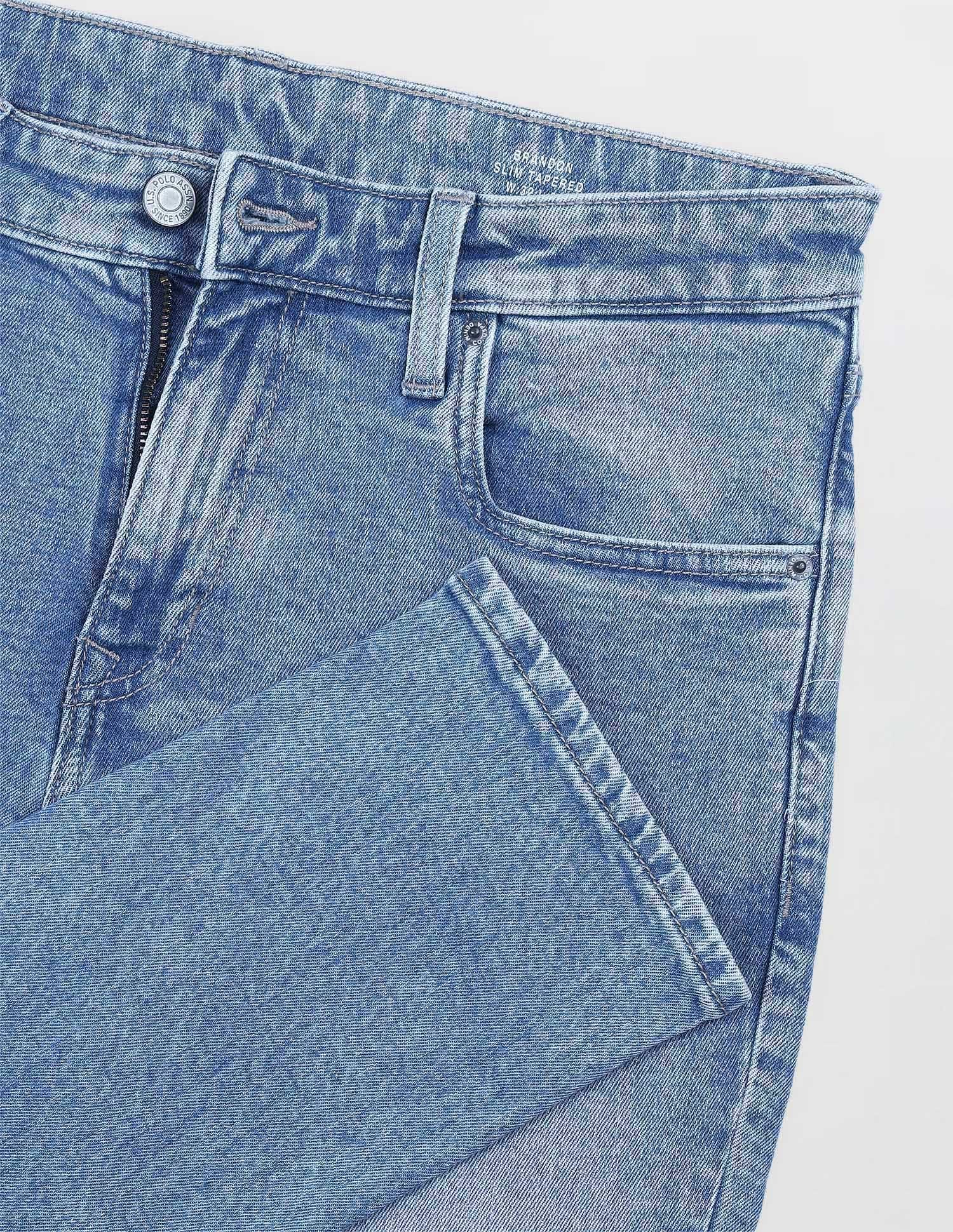 Solid Slim Fit Jeans Blue - U.S. Polo Assn. India | Large