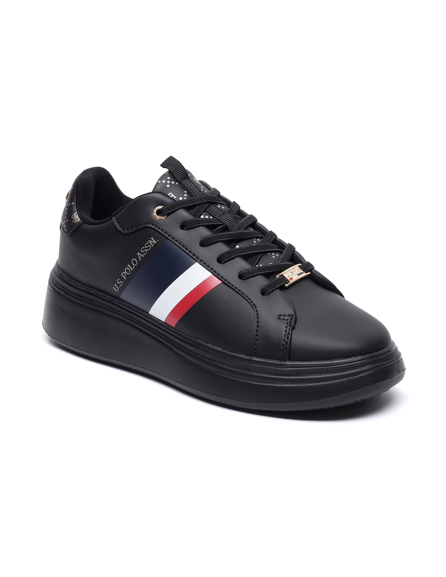 Women Brand Stripe Clara 2.0 Sneakers Black - U.S. POLO ASSN. | Large