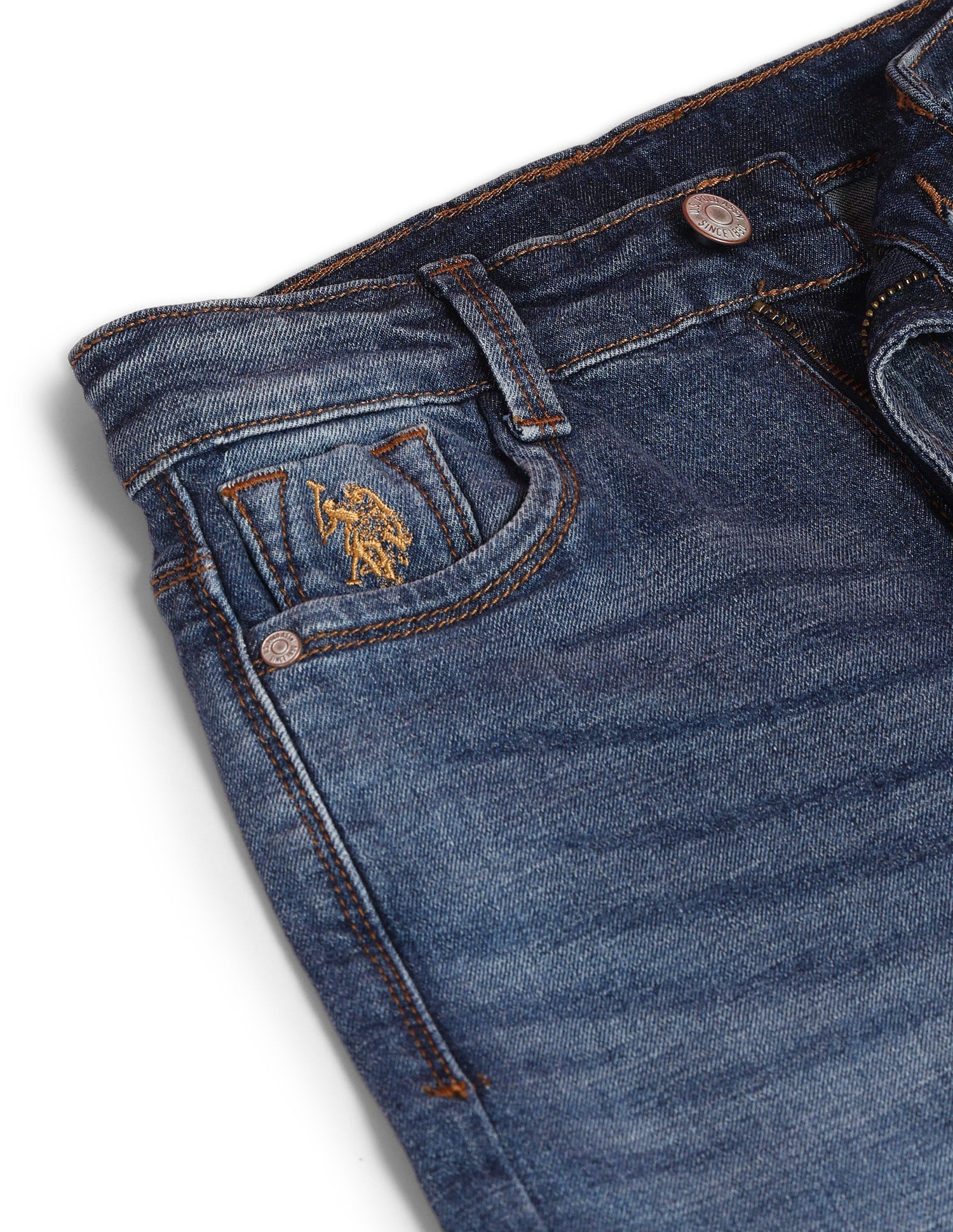 Girls Mid Rise Regular Fit Jeans Dark Blue - U.S. POLO ASSN. | Large